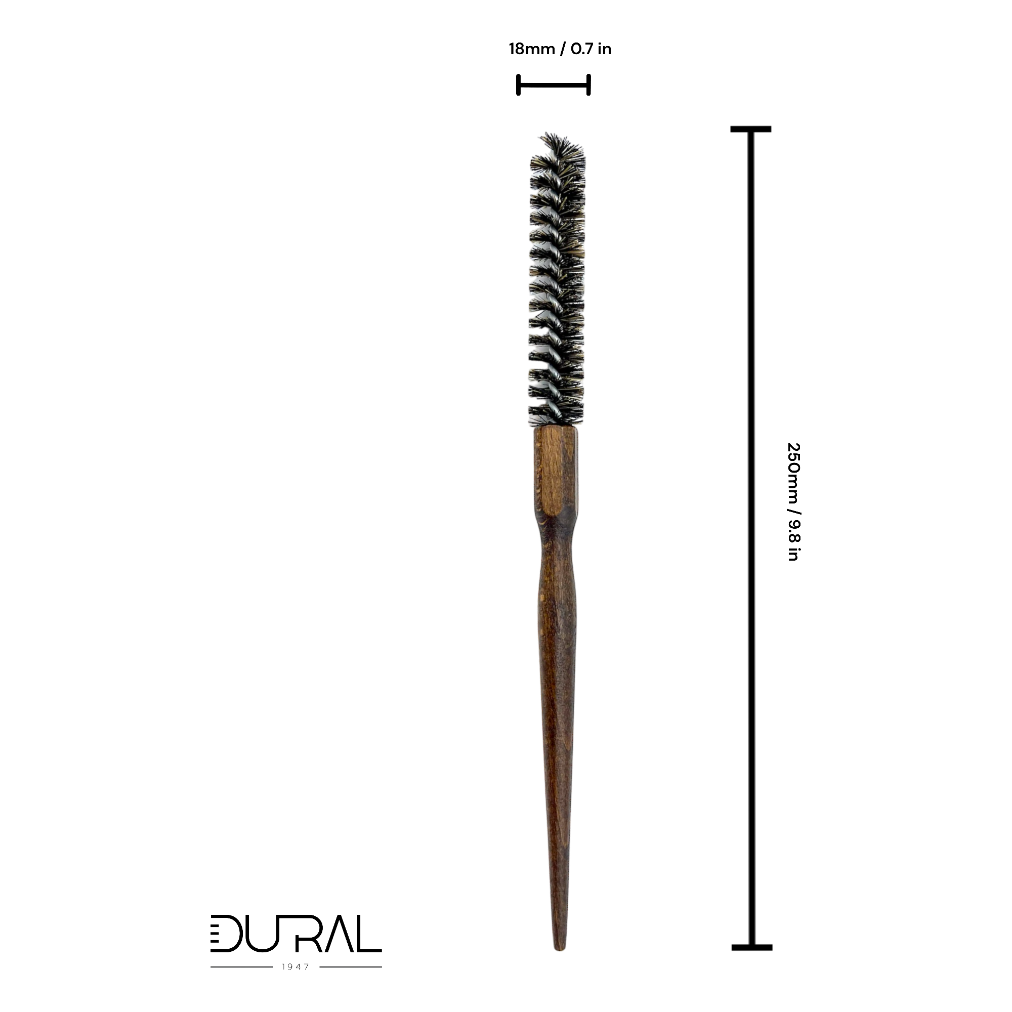 Dural Beech wood curling hair brush with natural bristles - brown
