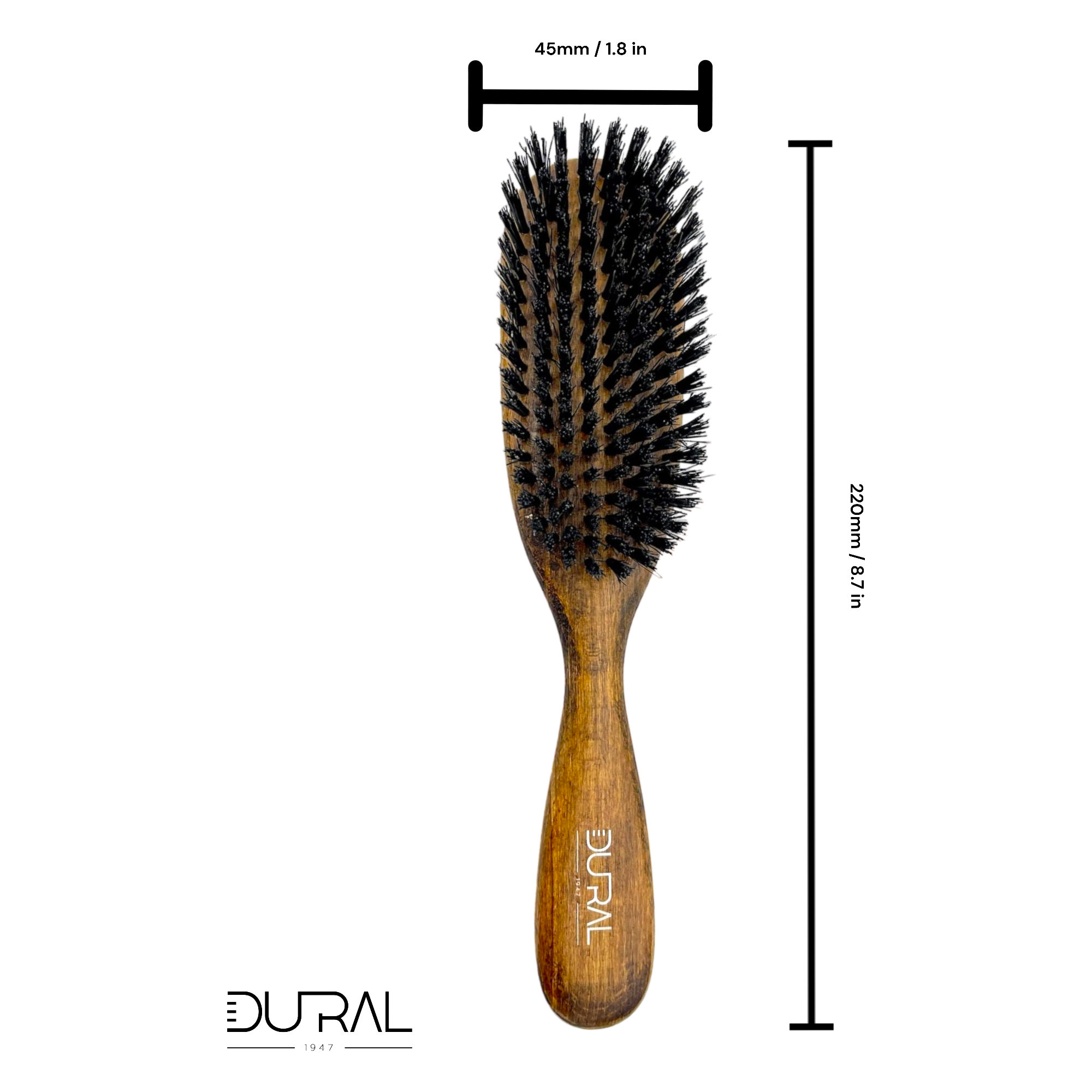 Dural Beech wood big oval hair brush with boar bristles - 8 rows