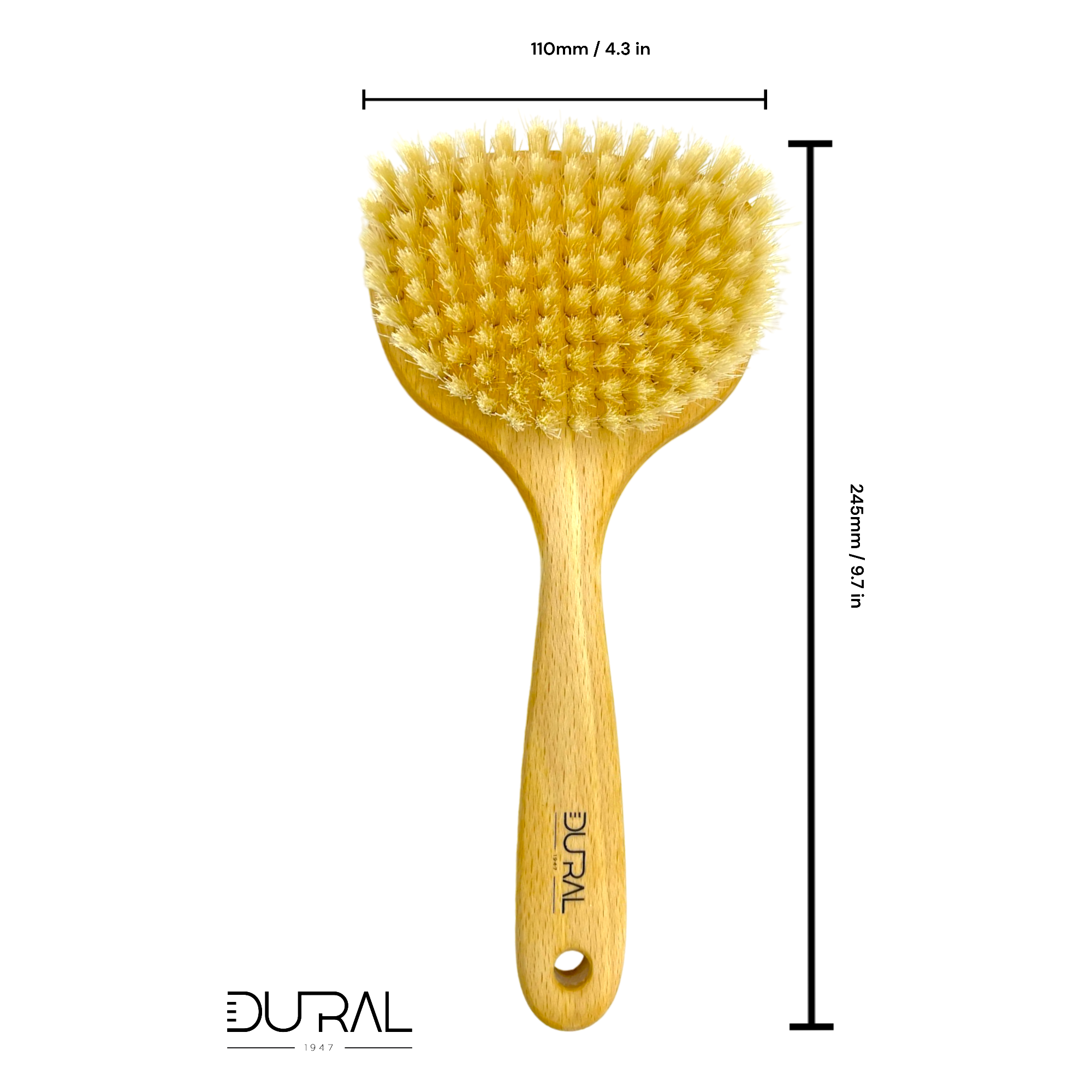 Dural Beech wood sauna & massage brush with pure boar bristles