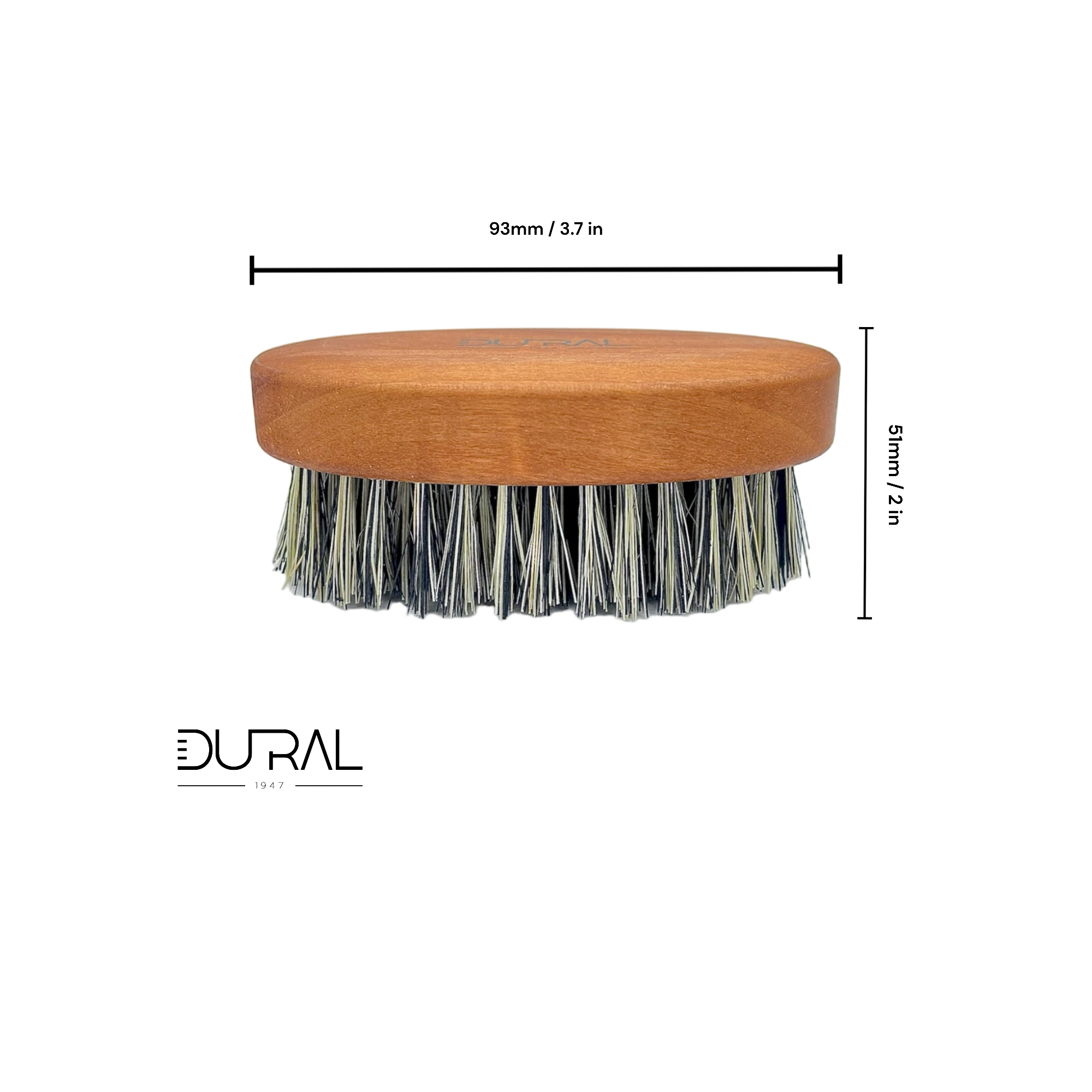 Dural Pear wood beard brush with pure Tampico fiber - 7 rows