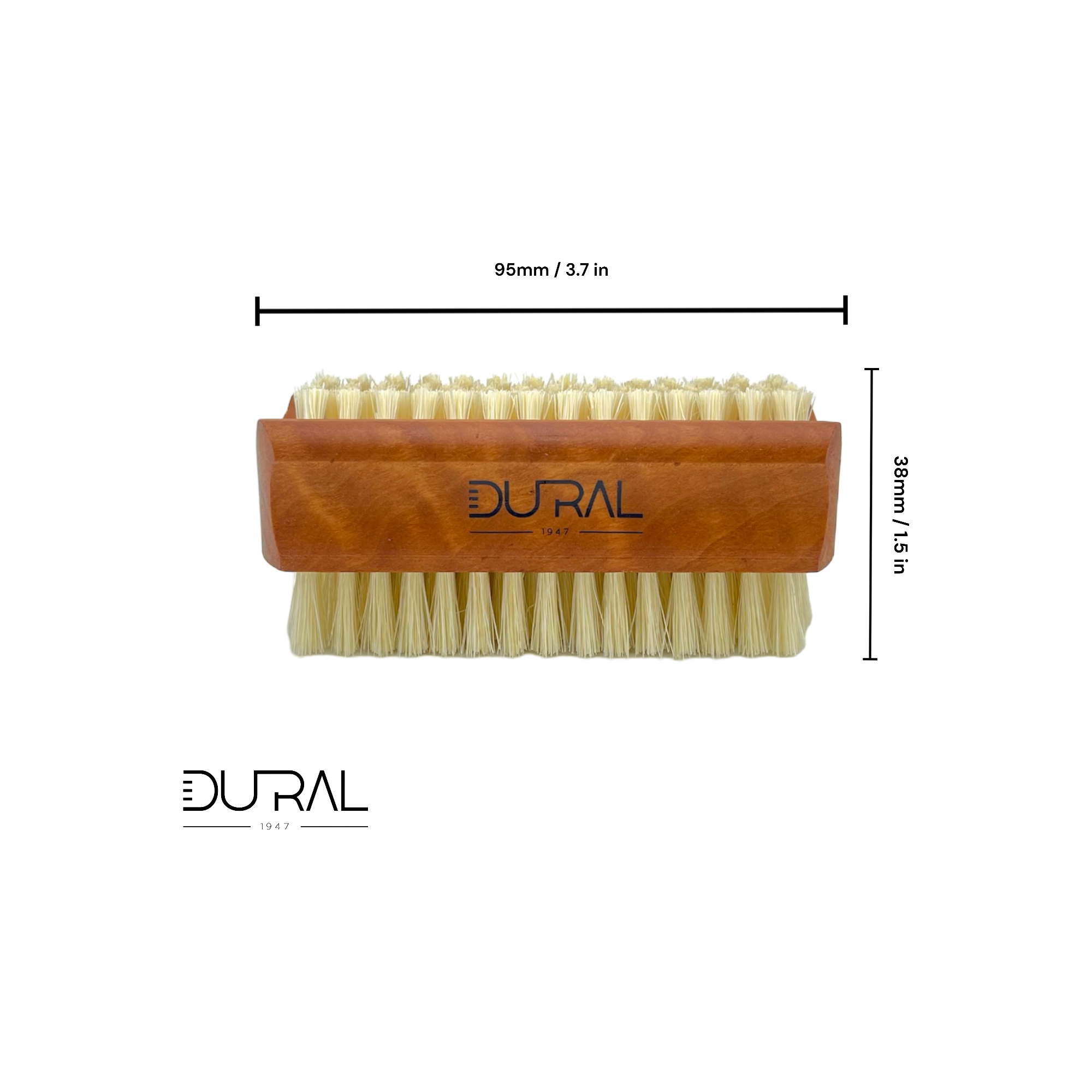 Dural Plywood hand & nail brush with pure Tampico fiber - 4/6 rows