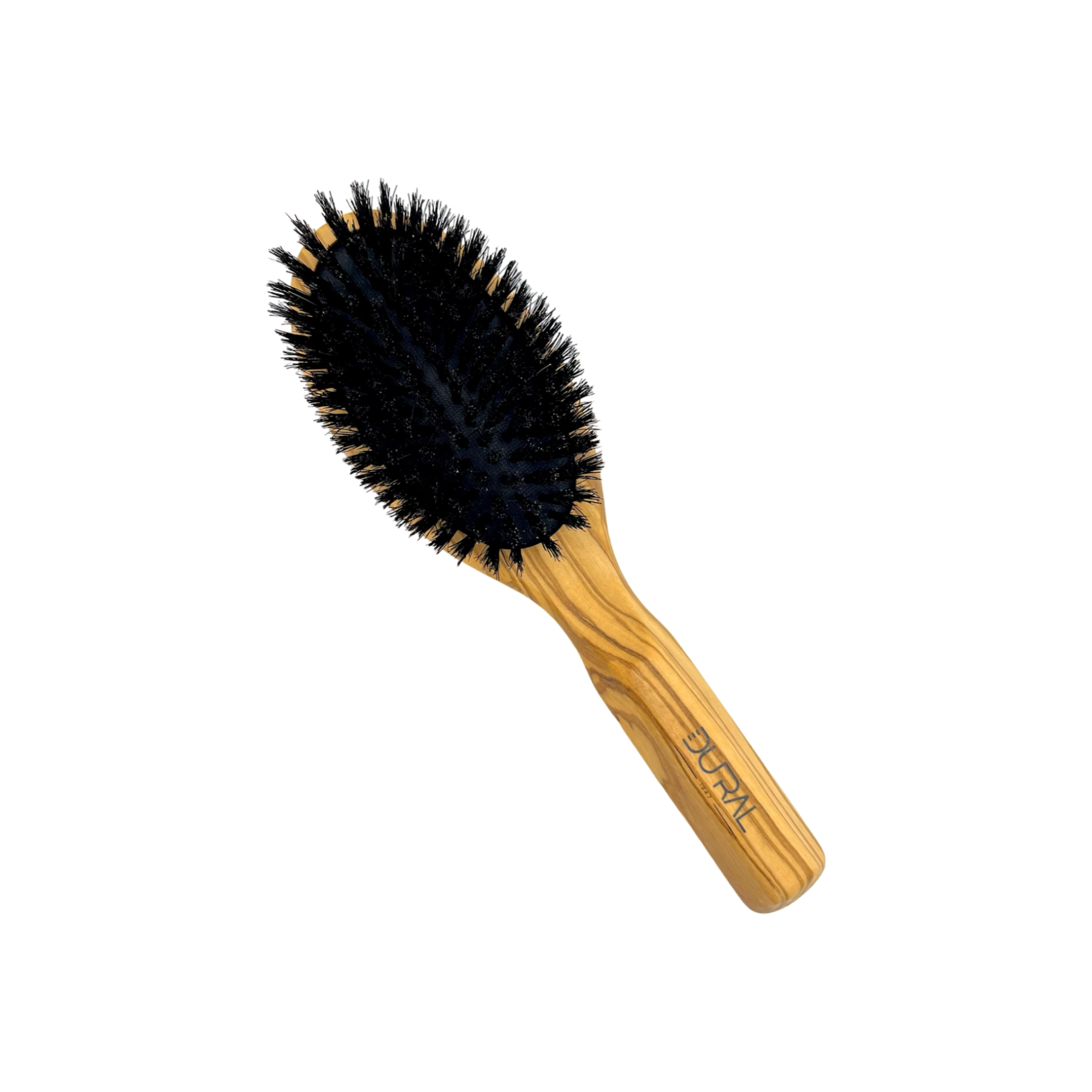 Round hair brush olive wood boar bristle
