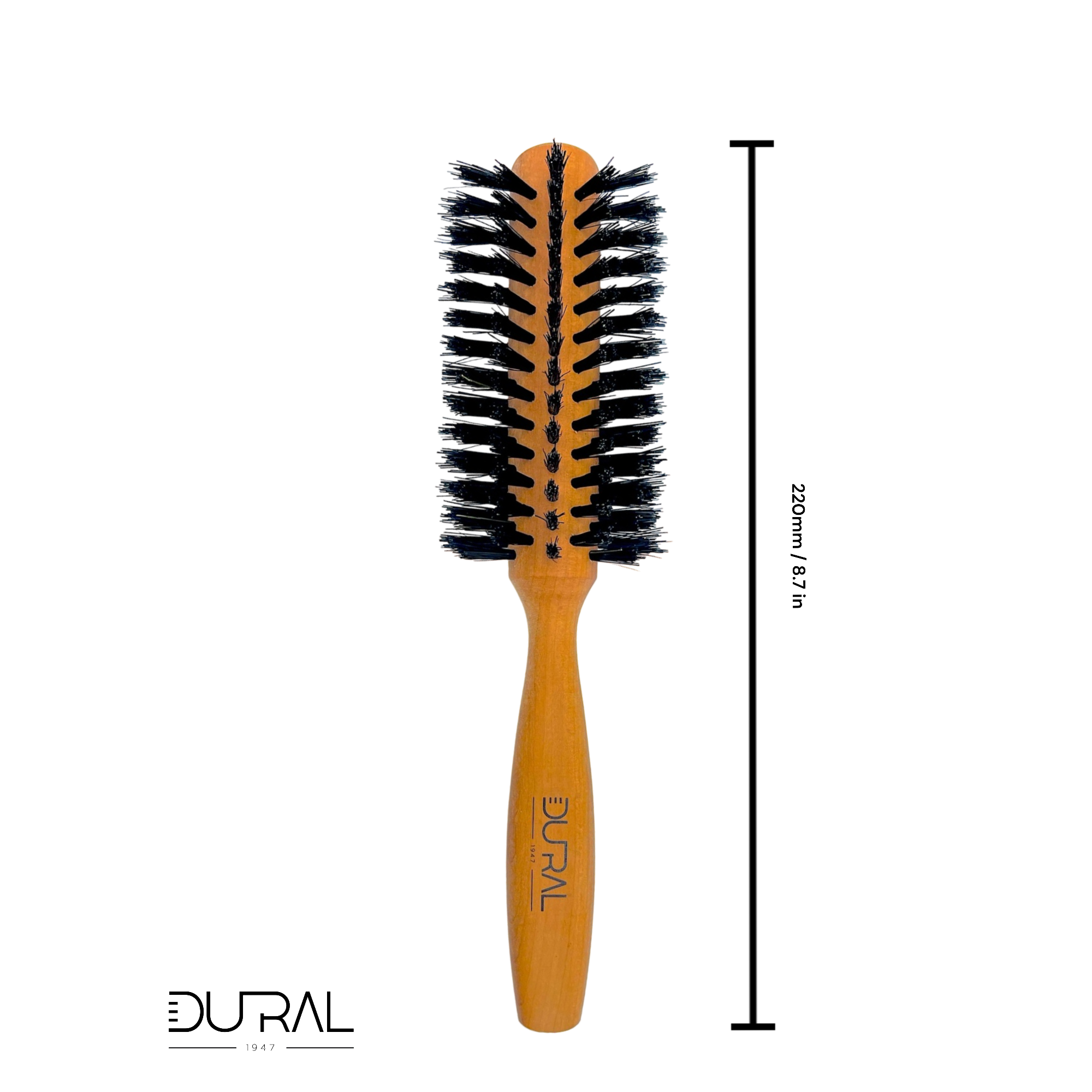 Dural Pear wood half round hair brush with boar bristles - 7 rows