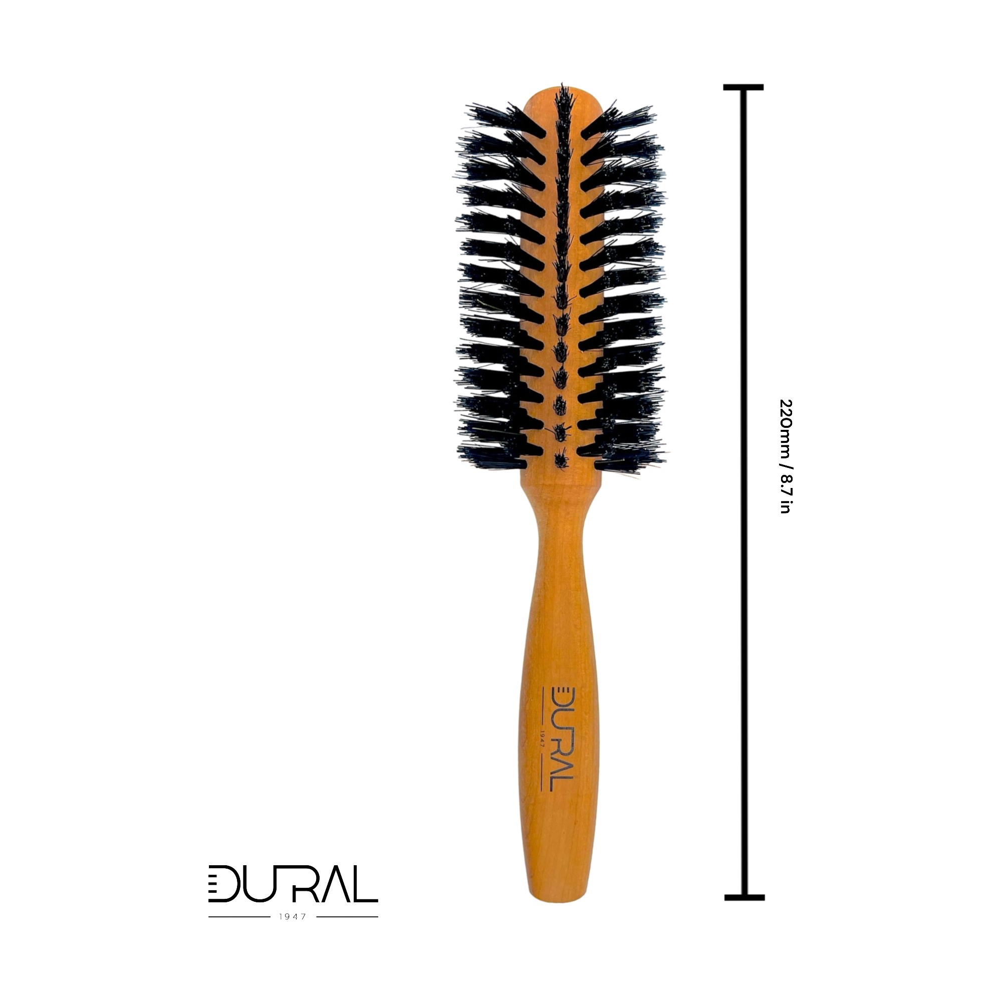 Dural Pear wood half round hair brush with boar bristles - 7 rows