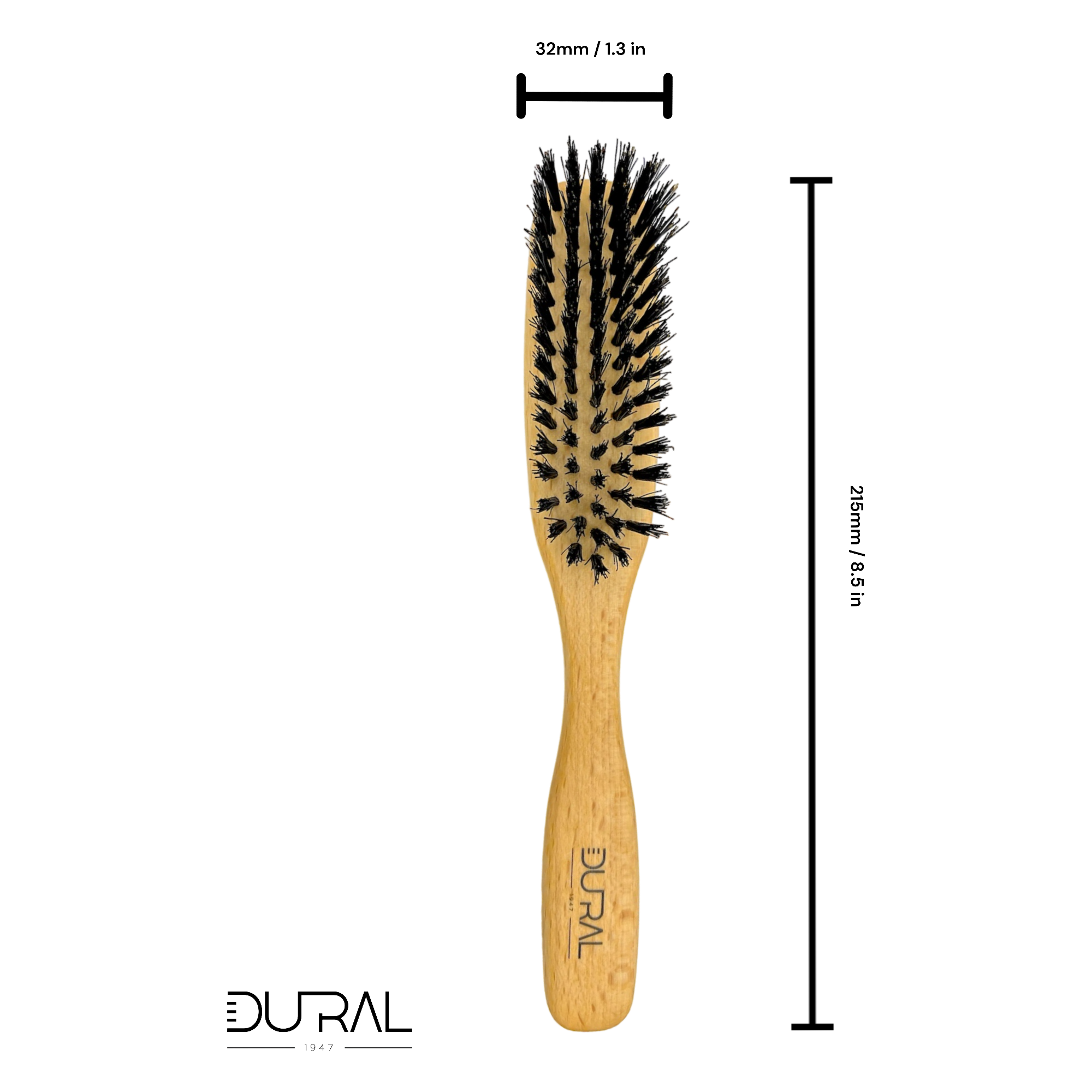 Dural Beech wood hair brush with boar bristles - 5 rows