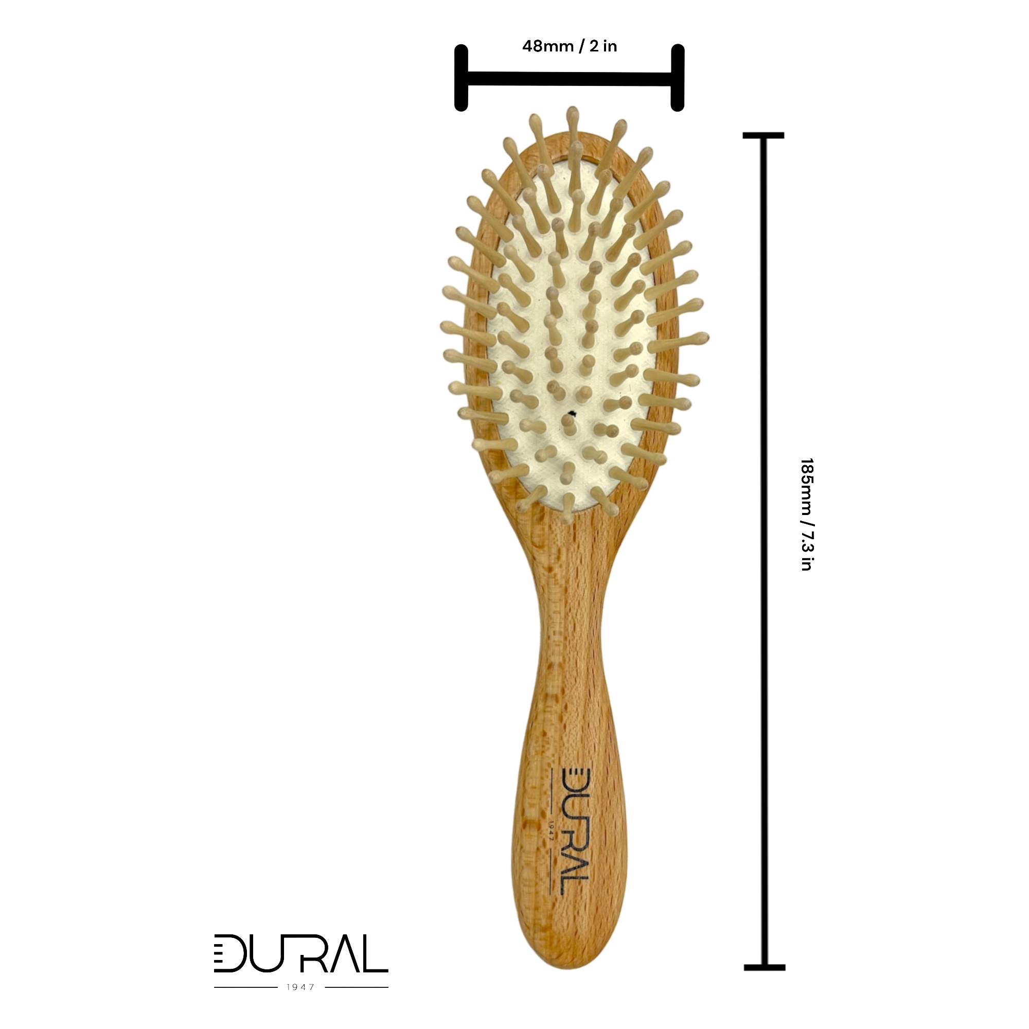 Dural Beech wood rubber cushion hair brush with wooden pins