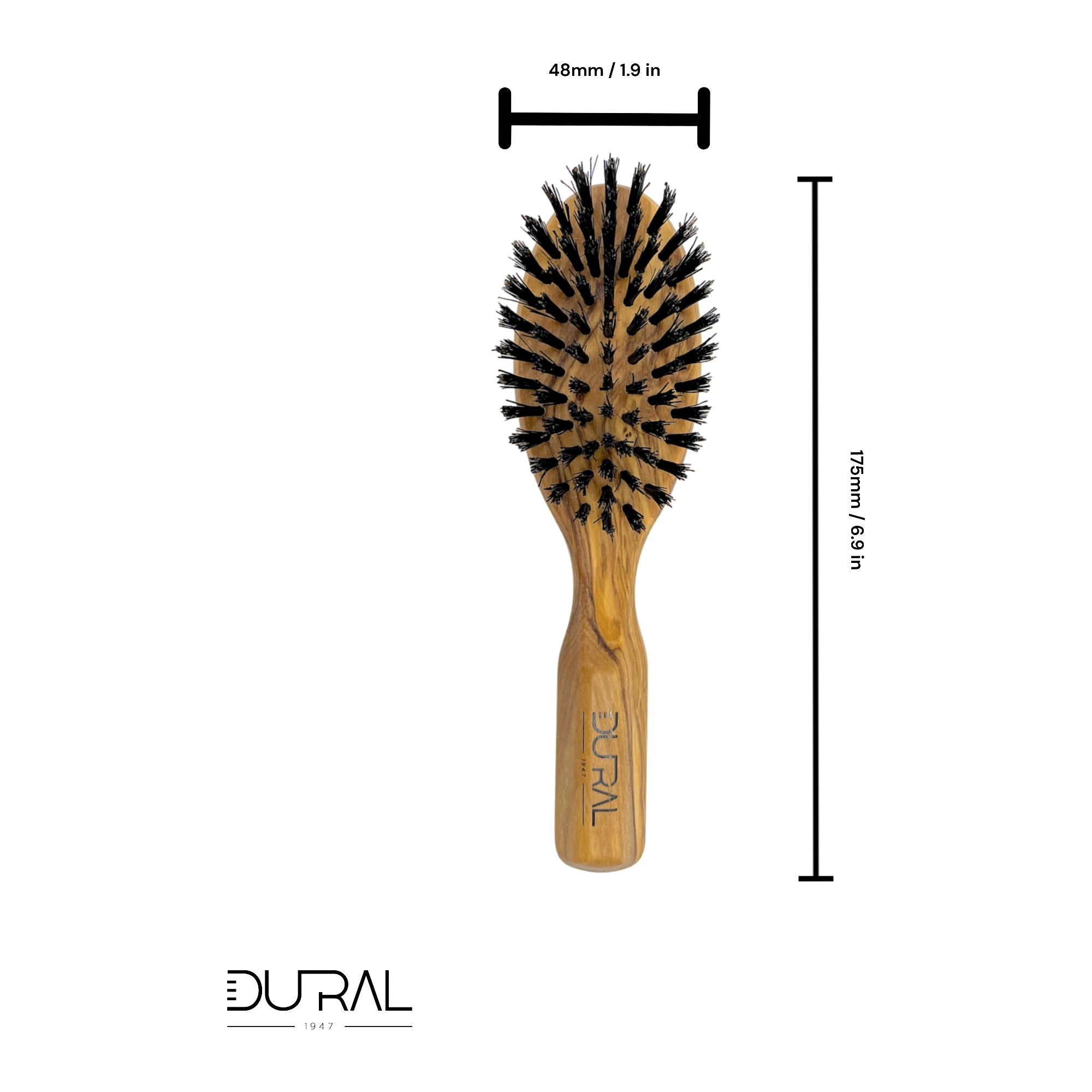 Dural Olive wood hair brush with boar bristles - 7 rows