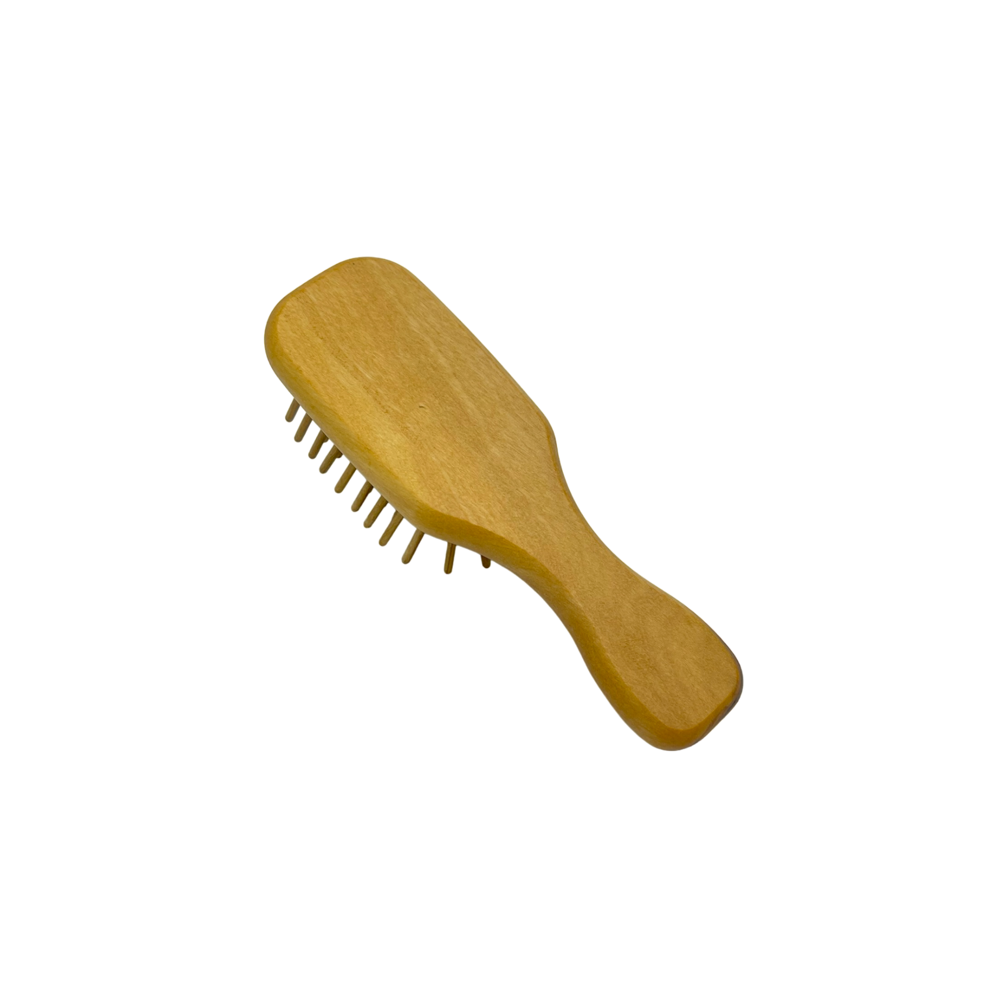 Dural Olive wood mini hair brush with rubber cushion and wooden pins