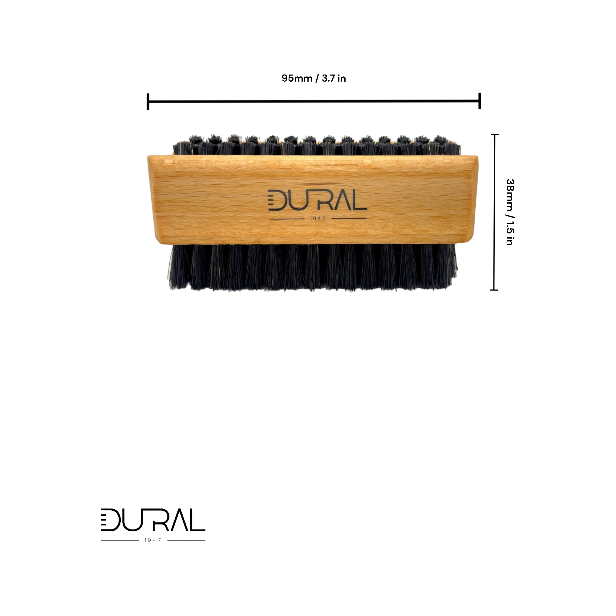 Dural Beech wood hand & nail brush with black natural bristles - 4/6 rows