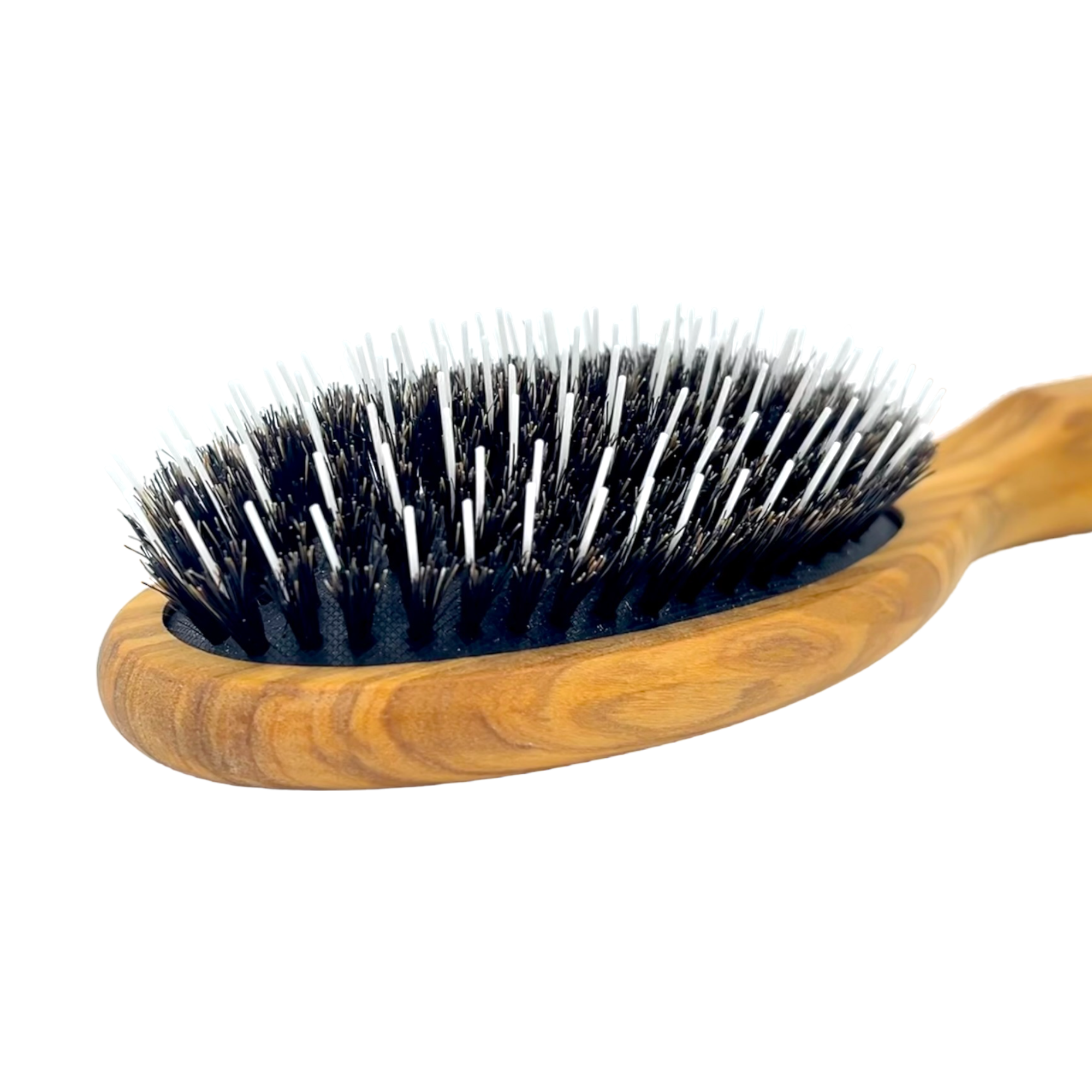 Dural Olive wood rubber cushion hair brush with boar bristles and nylon