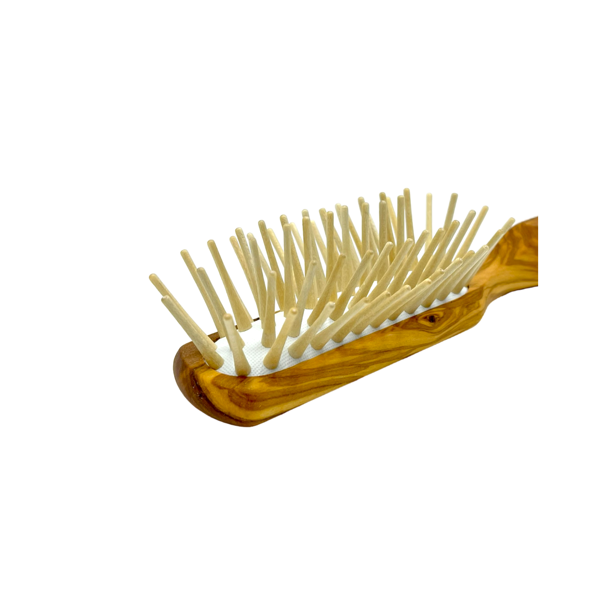 Dural Olive wood rubber cushion hair brush with long wooden pins