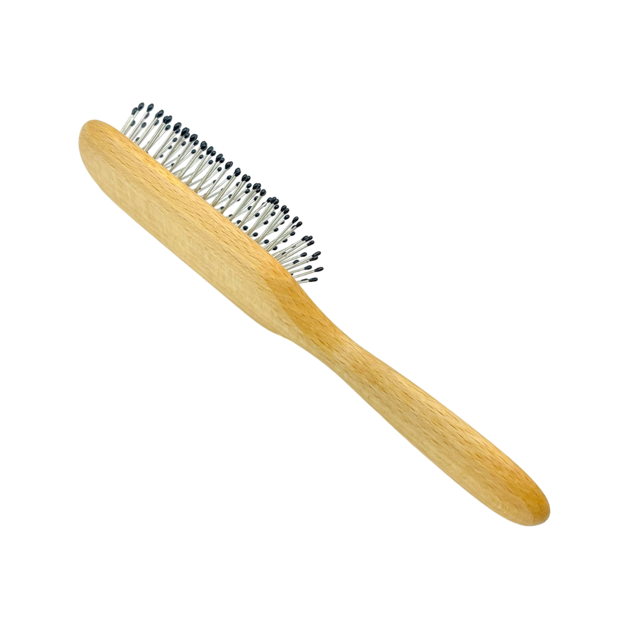 Dural Beech wood rubber cushion hair brush with steel pins and ball tips