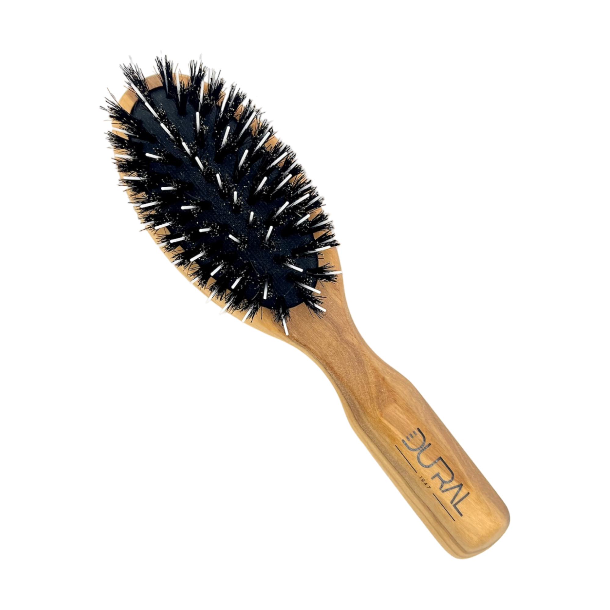 Dural Olive wood rubber cushion hair brush with boar bristles and nylon