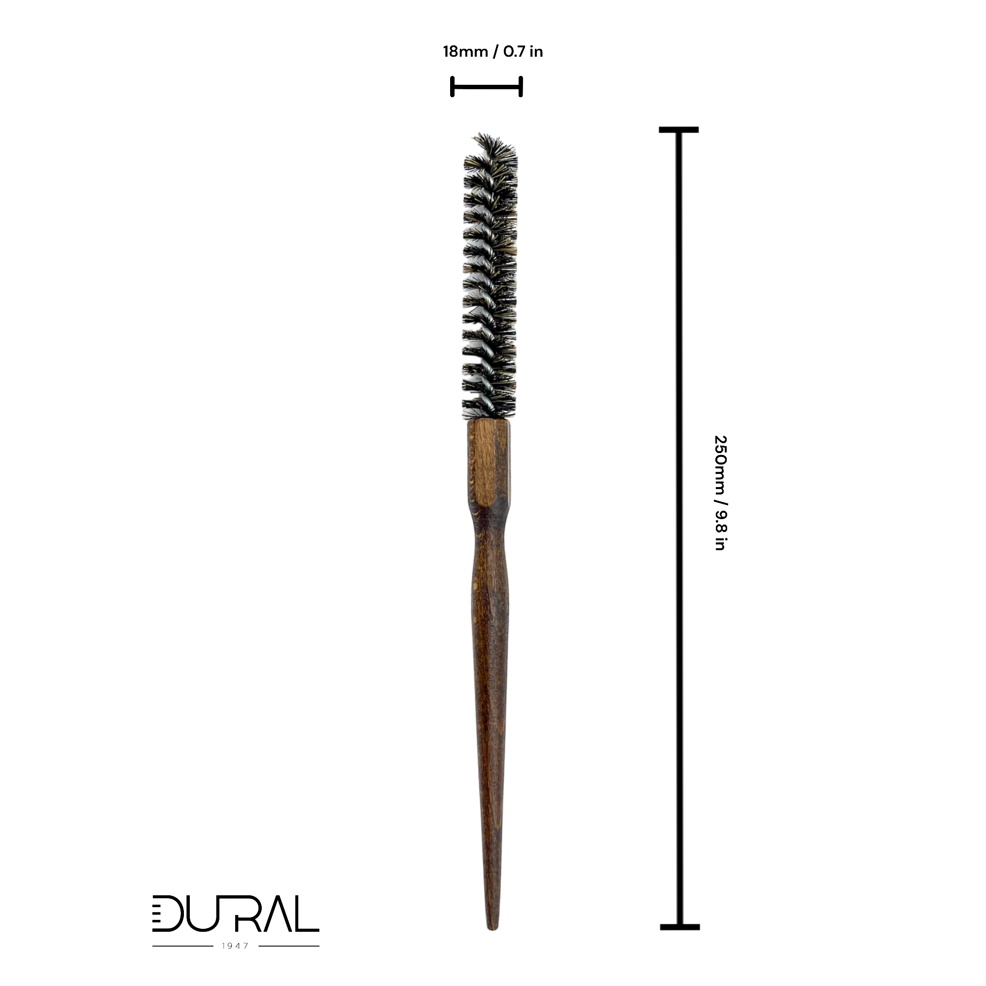 Dural Beech wood curling hair brush with natural bristles - brown
