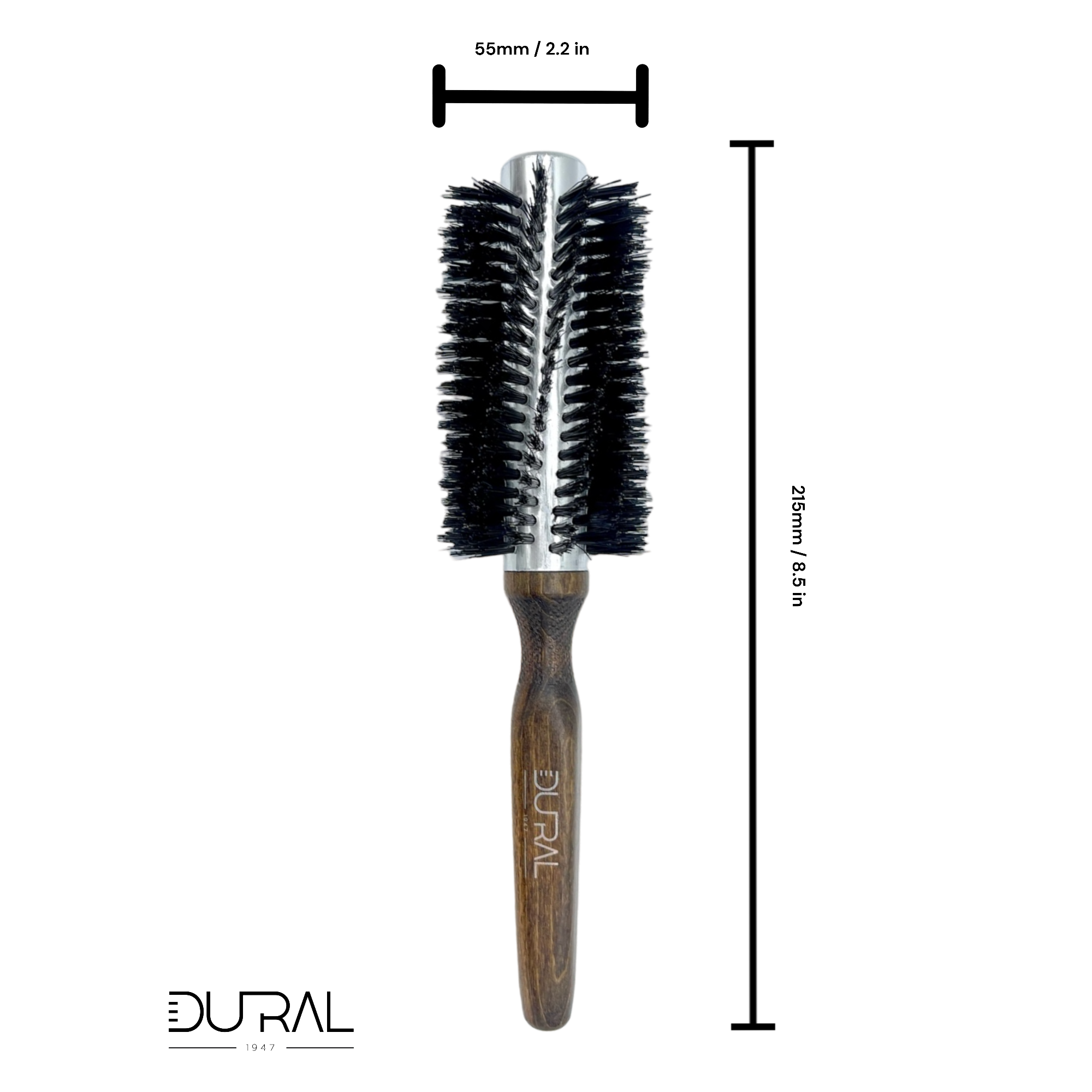 Dural Beech wood quick-styler hair brush with boar bristles - 12 rows