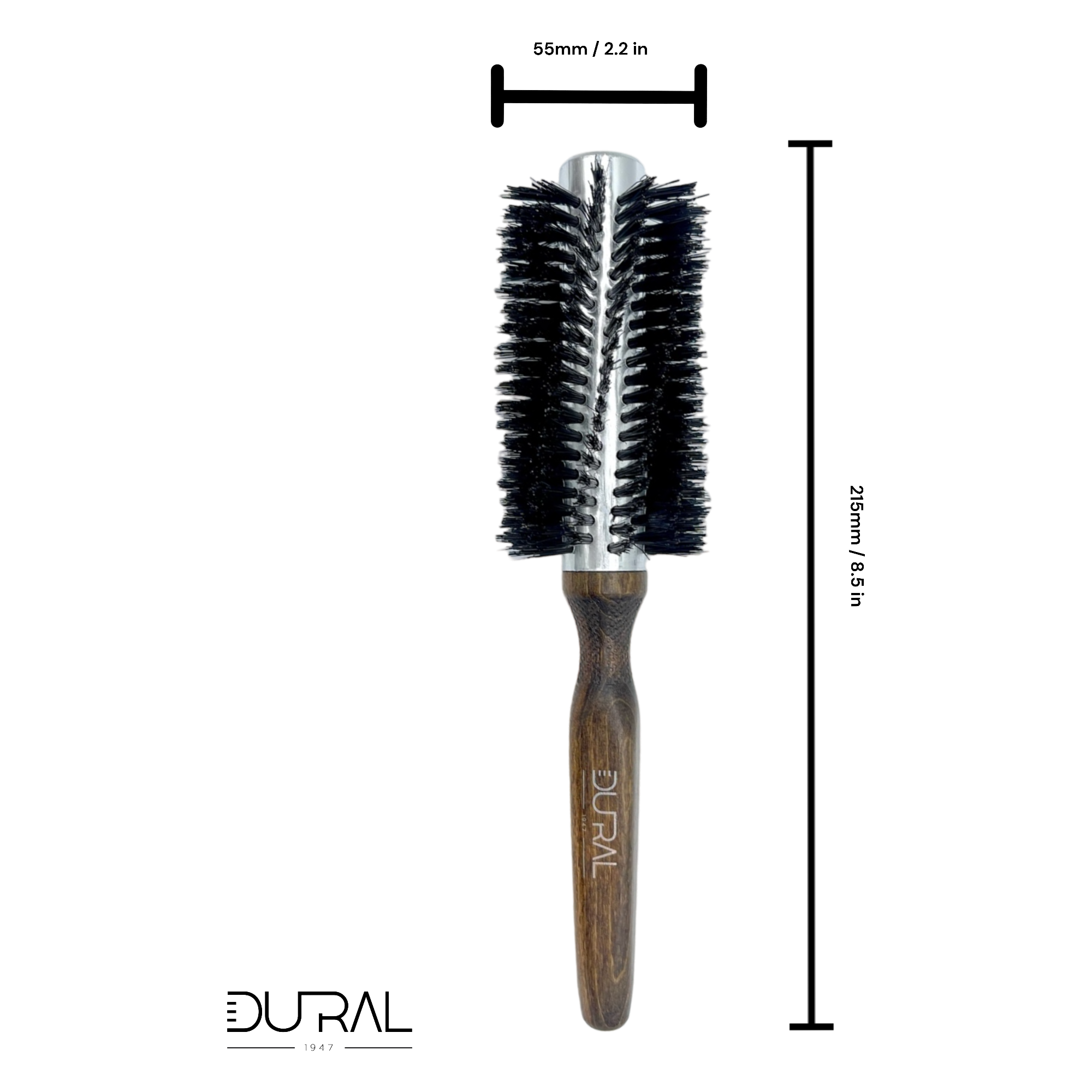 Dural Beech wood quick-styler hair brush with boar bristles - 12 rows