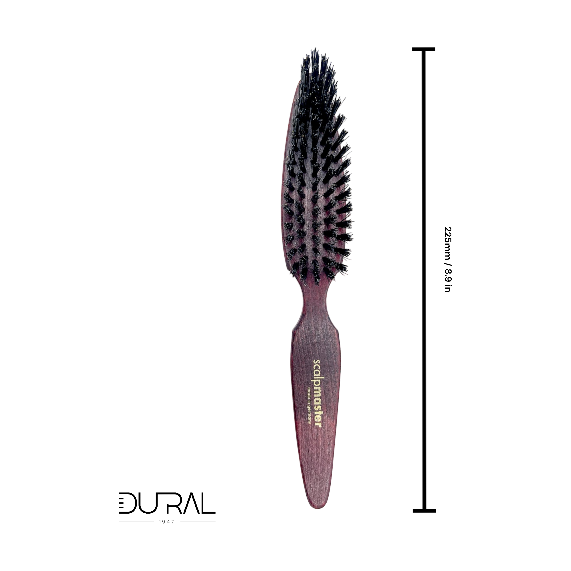 Dural Beech wood scalp master hair brush with boar and nylon bristles