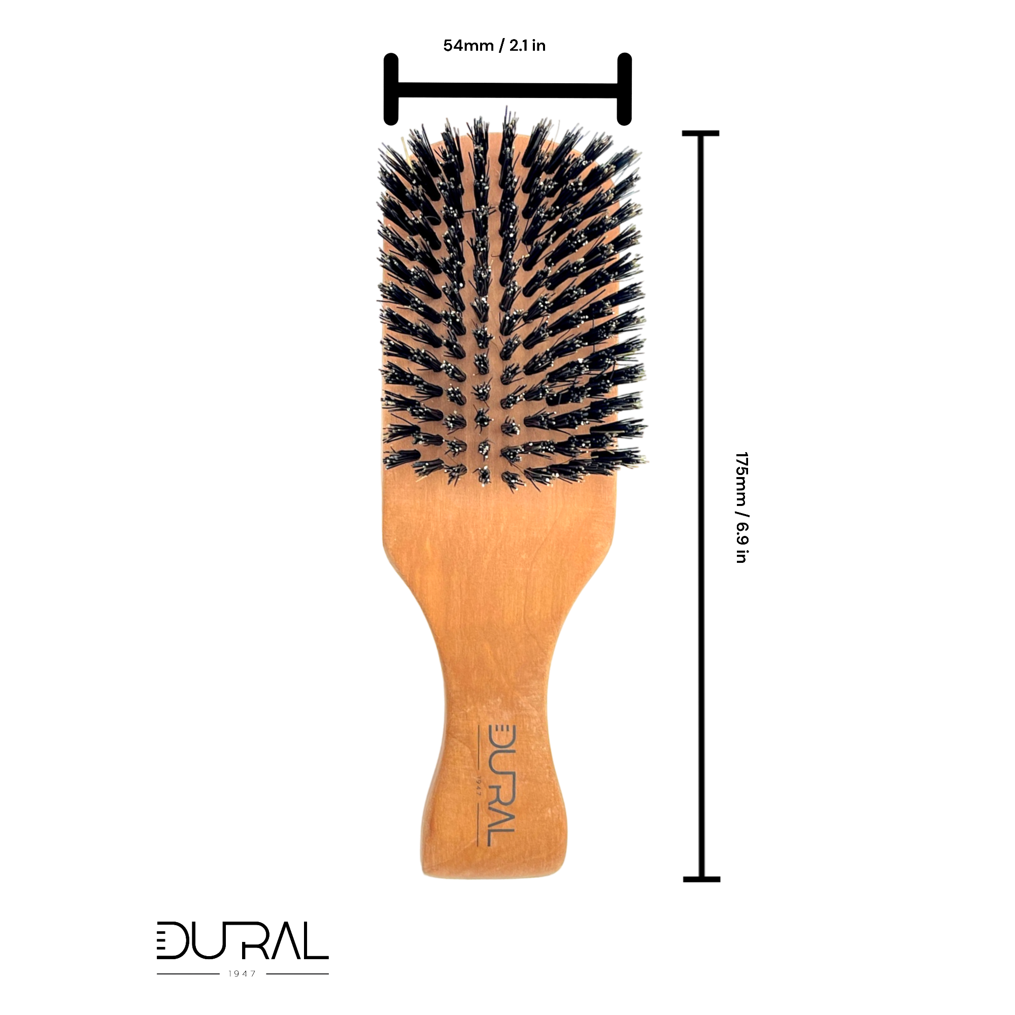 Dural Pear wood men's brush with wild boar bristles