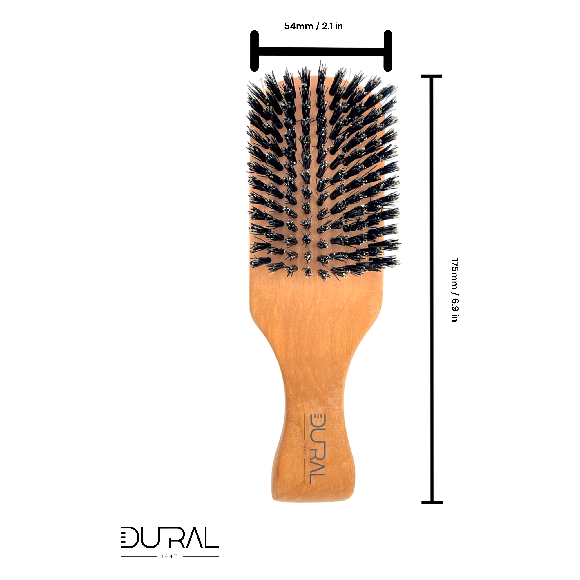 Dural Pear wood men's brush with wild boar bristles