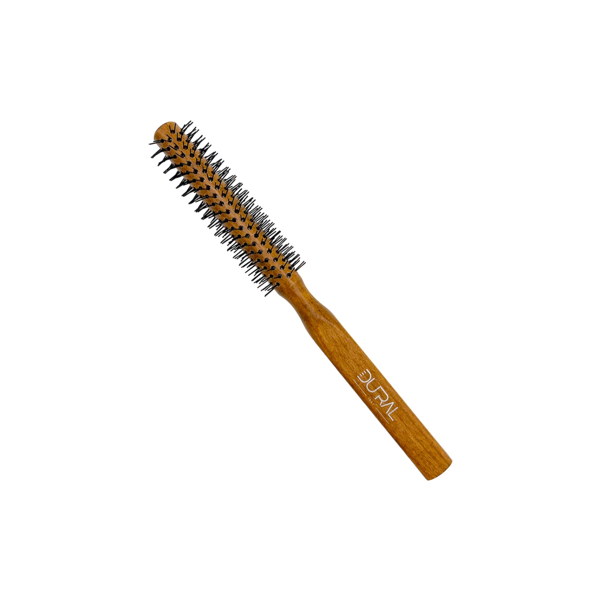 Dural Beech wood round-styler hair brush with nylon pins - 12 rows