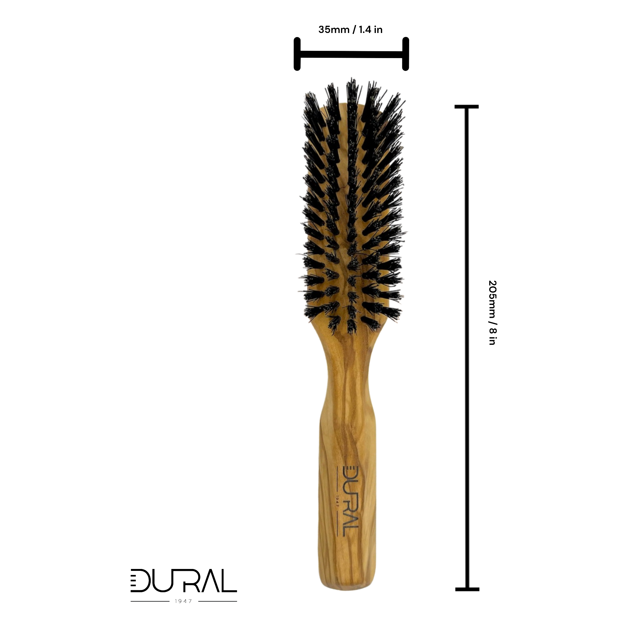 Dural Olive wood hair brush with boar bristles - 5 rows