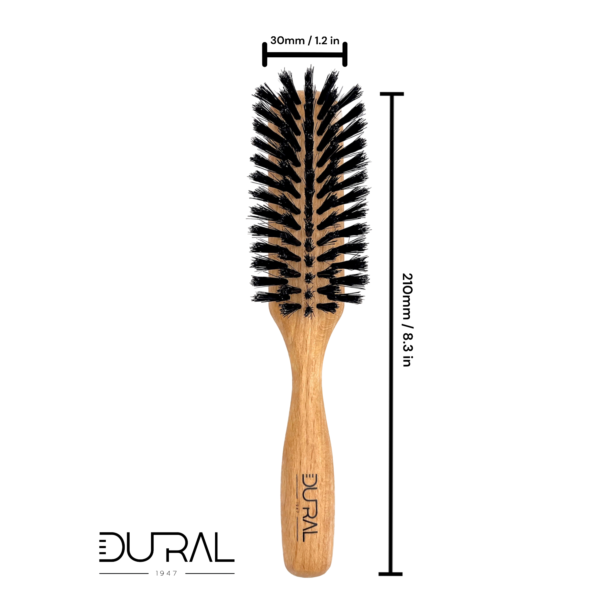 Dural Hair Brush 5 Rows Beech Wood Oiled Wild Boar Bristles