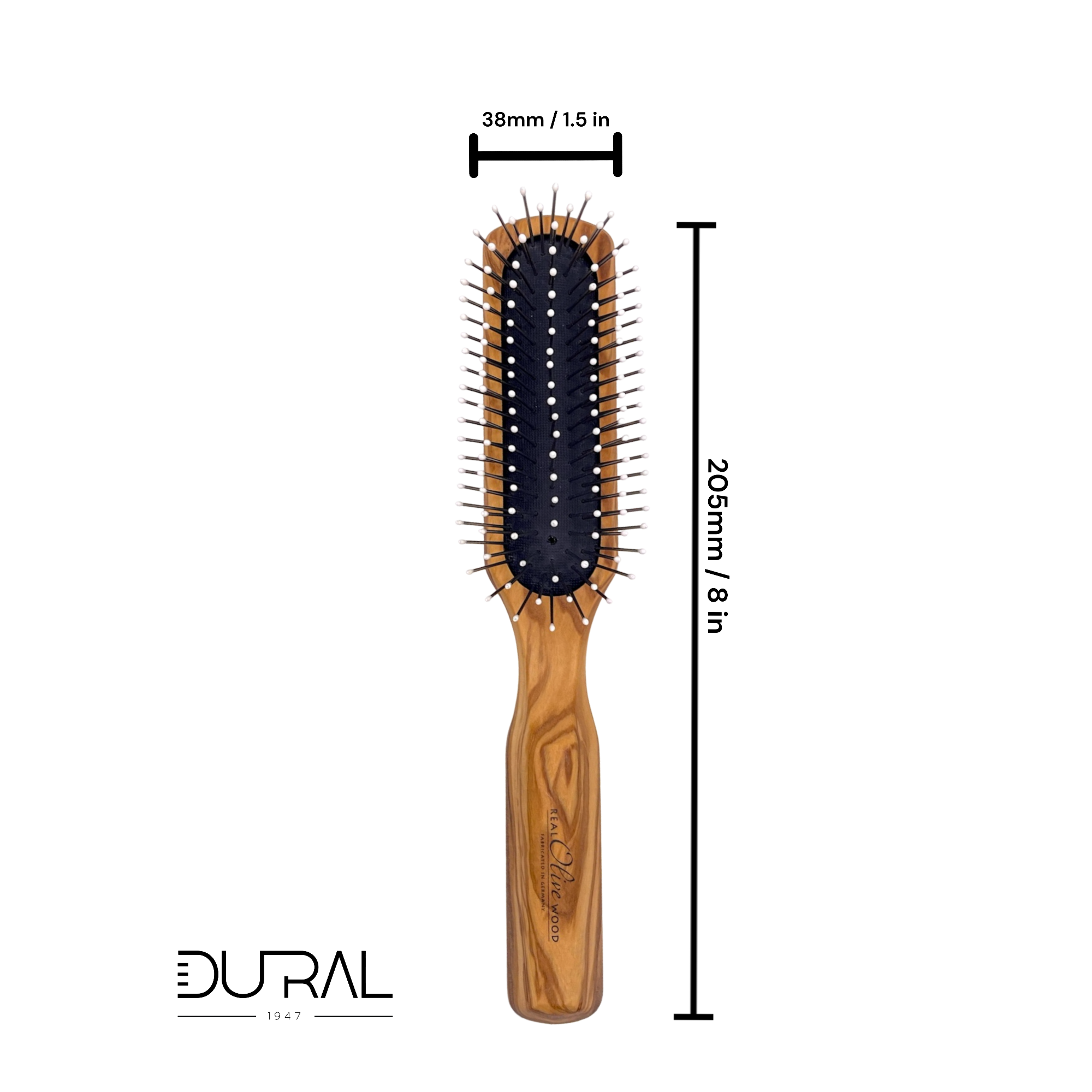 Dural Wooden Rubber Cushion Brush Steel Pins with Plastic Tips