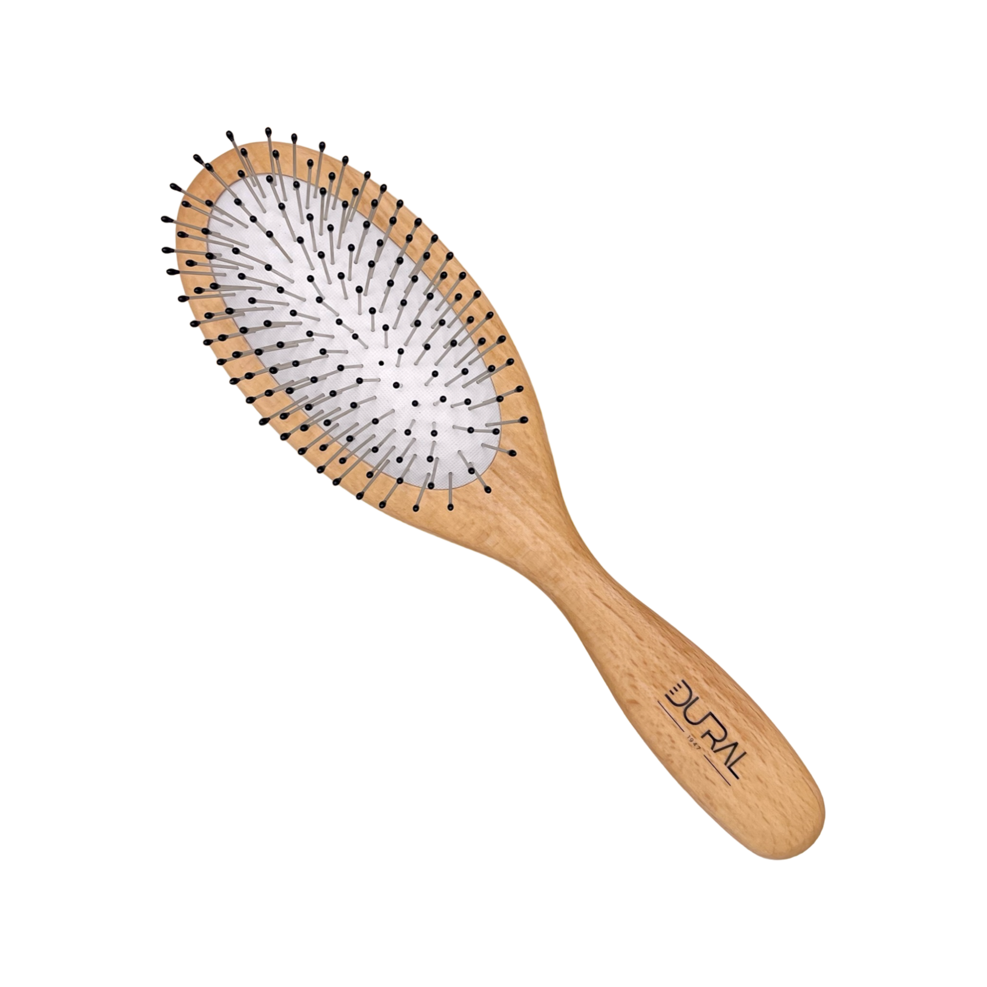 Dural Rubber Cushion Beech Wood Hair Brush, Steel Pins with Ball Tips
