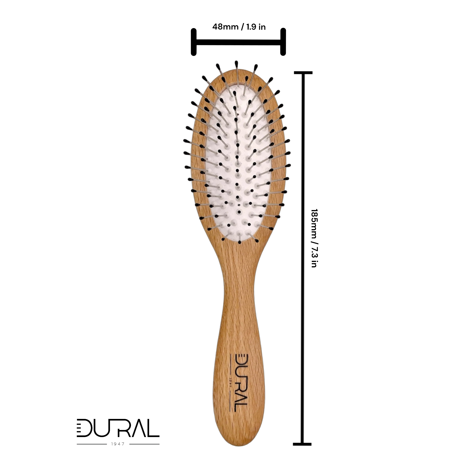 Dural Beech Wood Hair Brush Steel Pins with Ball Tips