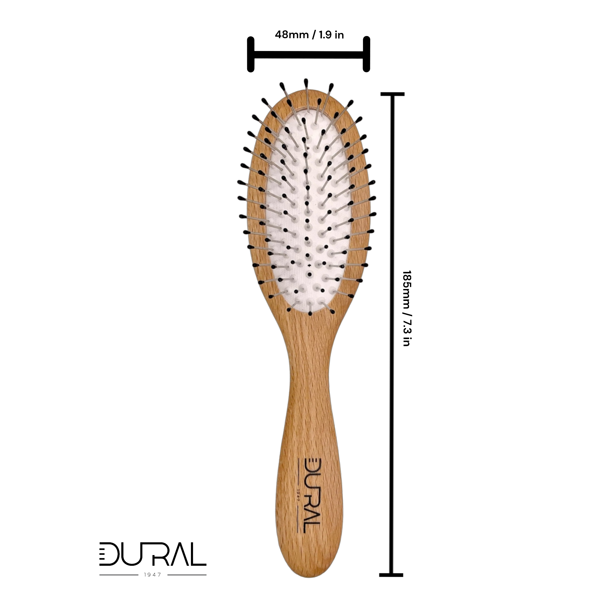 Dural Beech Wood Hair Brush Steel Pins with Ball Tips