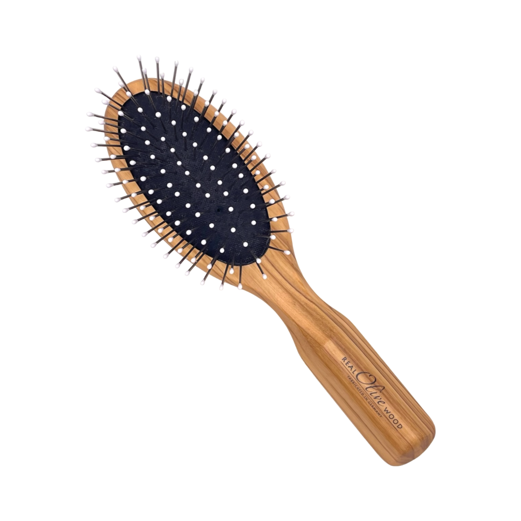 Dural Olive wood hair brush with rubber cushion, steel pins with ball tips