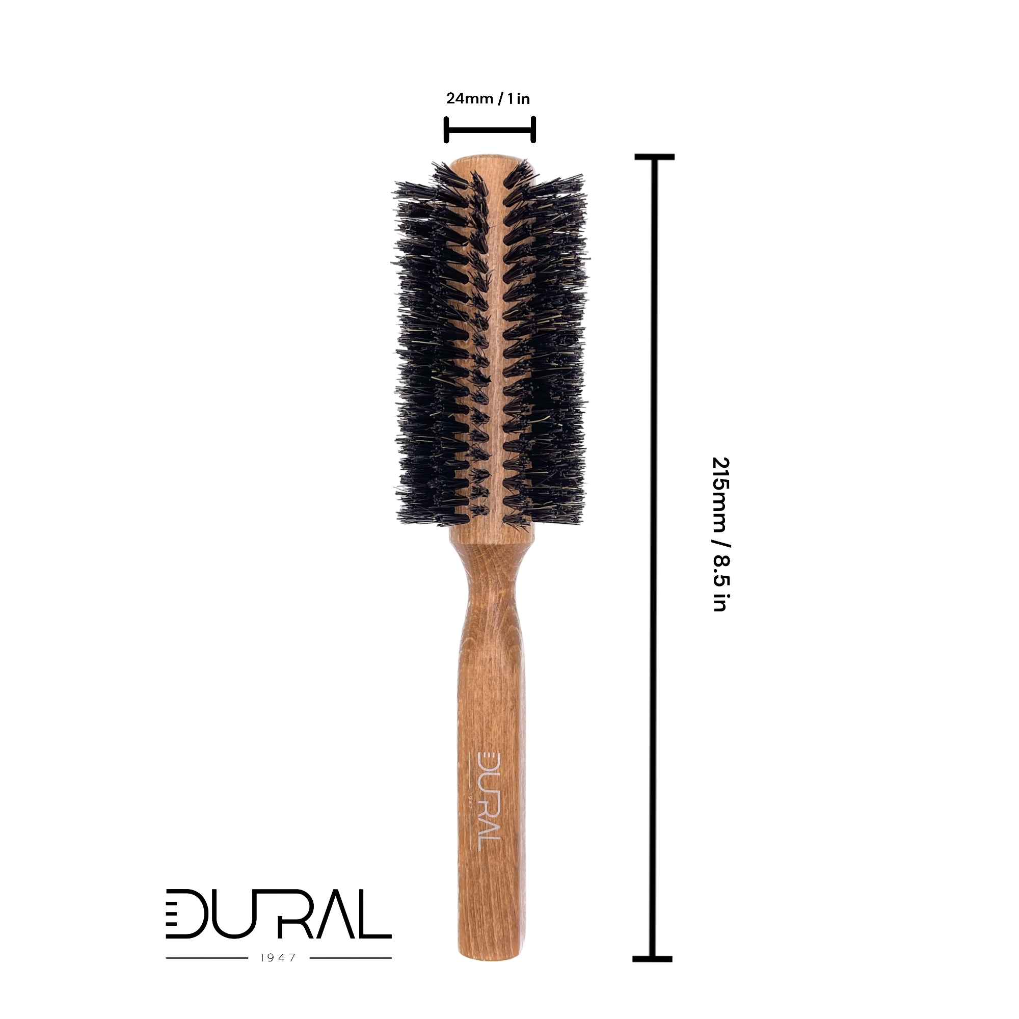 Dural RoundStyler Hair Brush 14 Rows Wood Pure Wild Boar Bristles