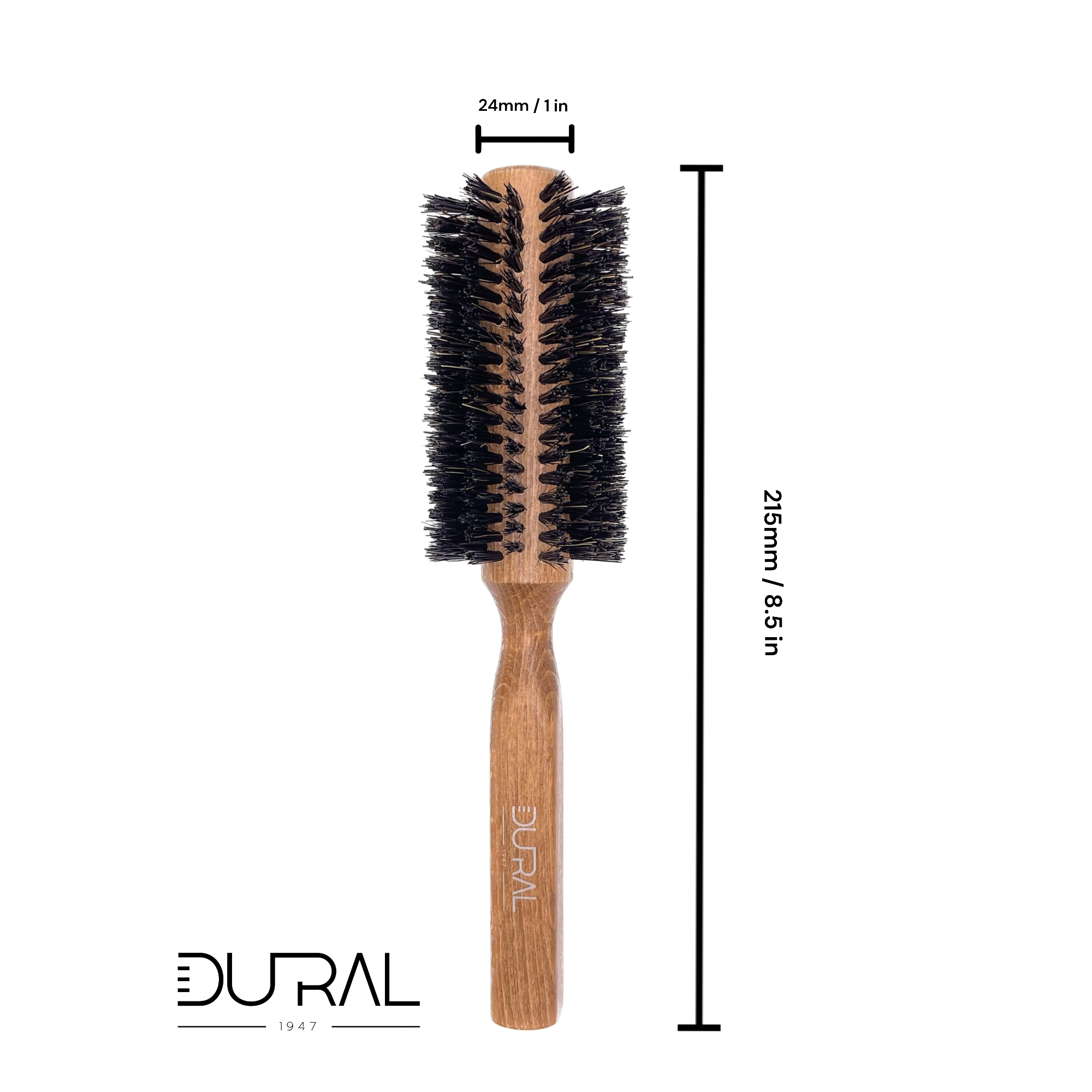 Dural RoundStyler Hair Brush 14 Rows Wood Pure Wild Boar Bristles