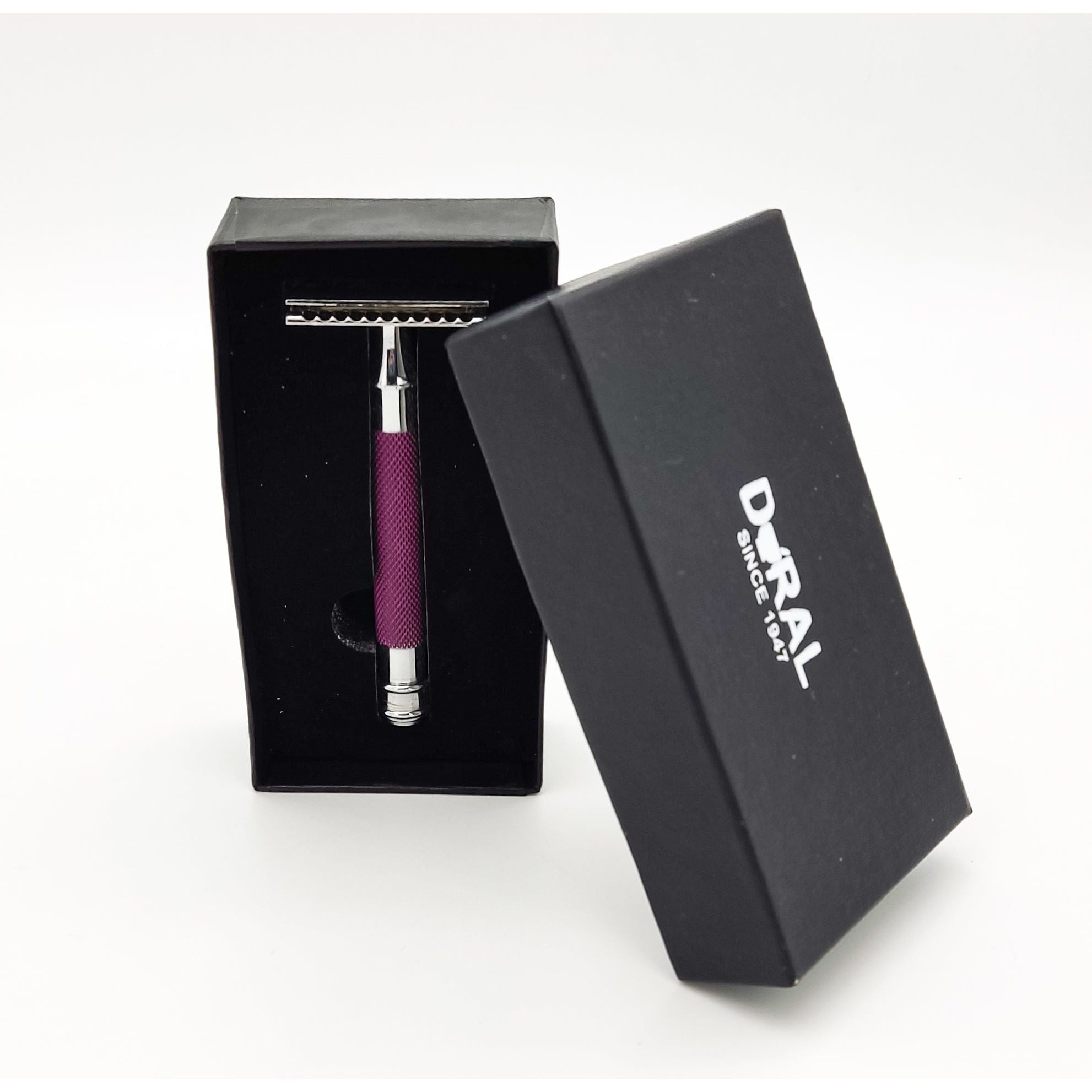 Dural Heavy Stroud Head Double Edge Safety Razor Duty Purple + Pouch