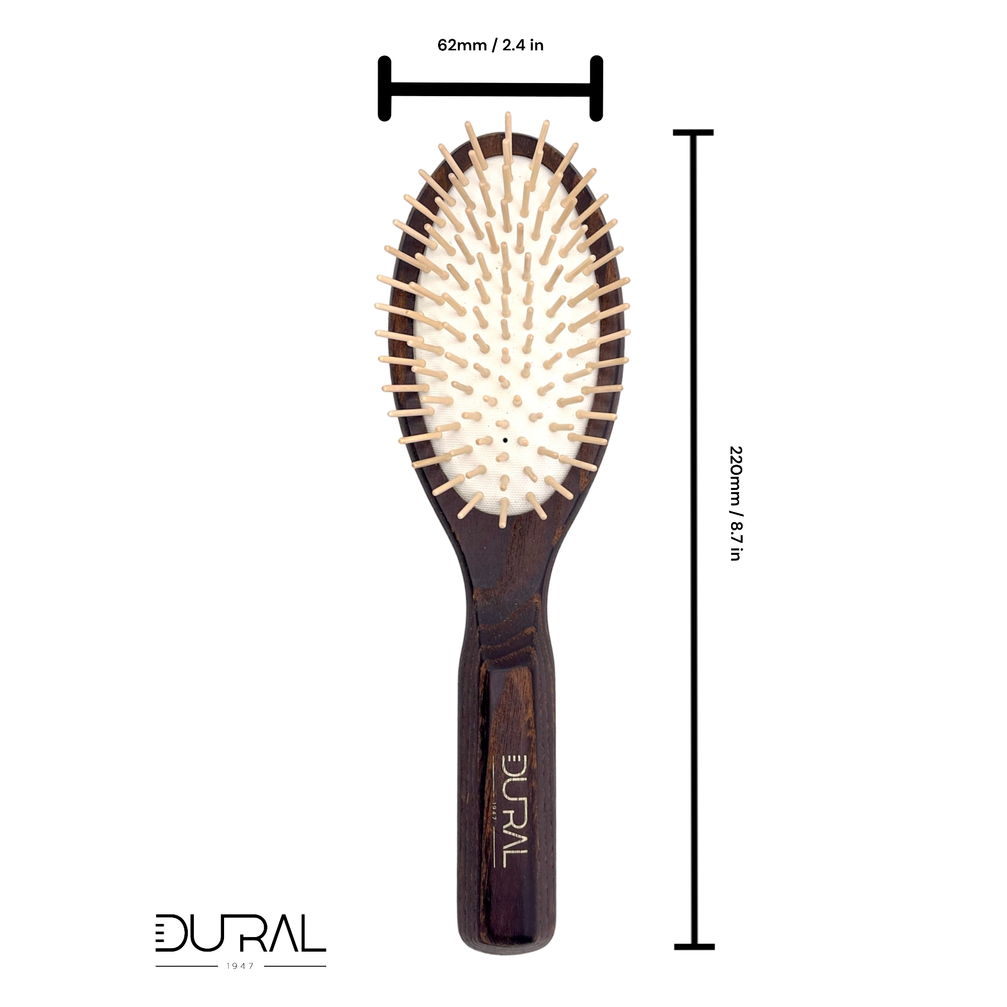 Dural Thermo-wood rubber cushion hair brush with wooden pins