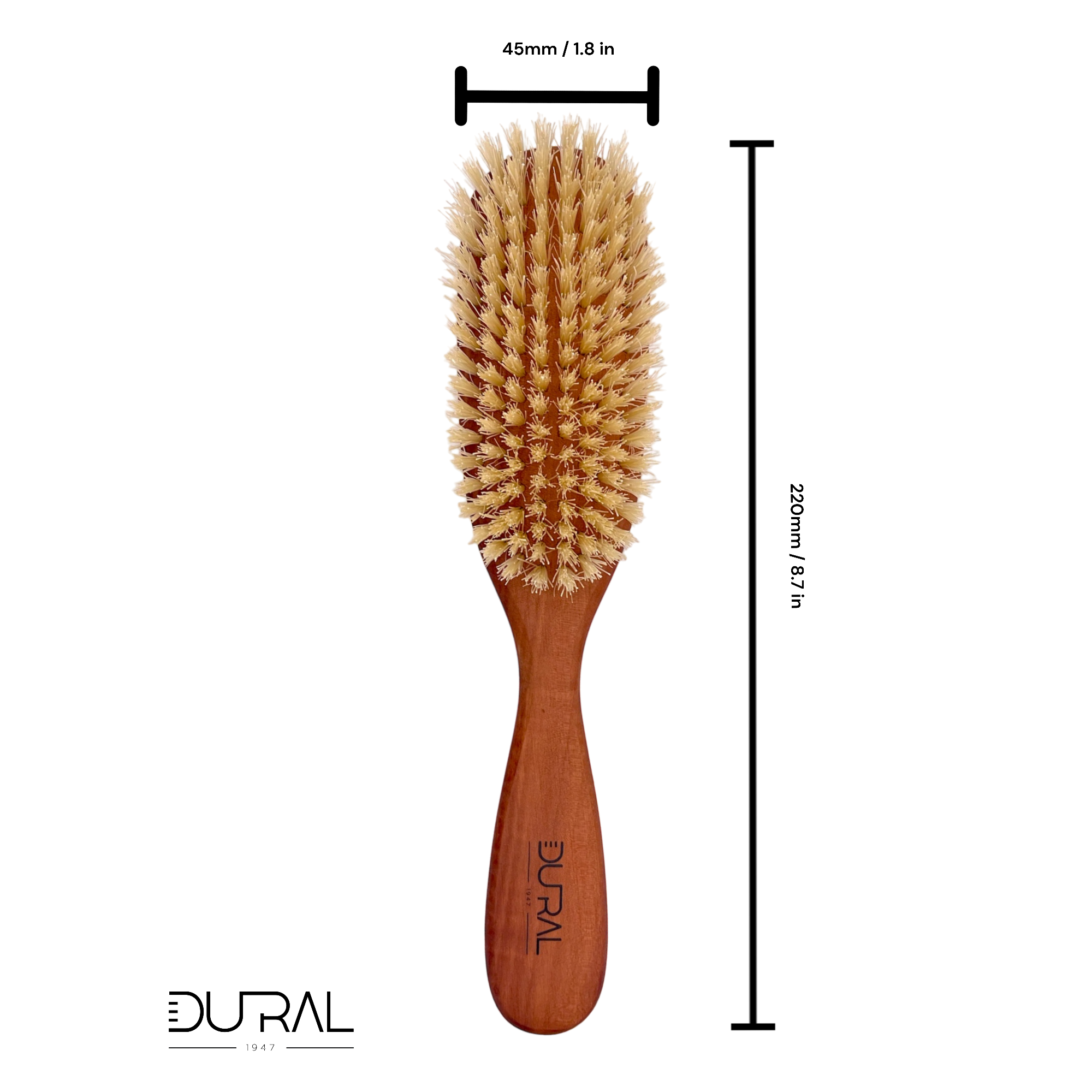 Dural Pear Wood big oval hair brush with natural bristles