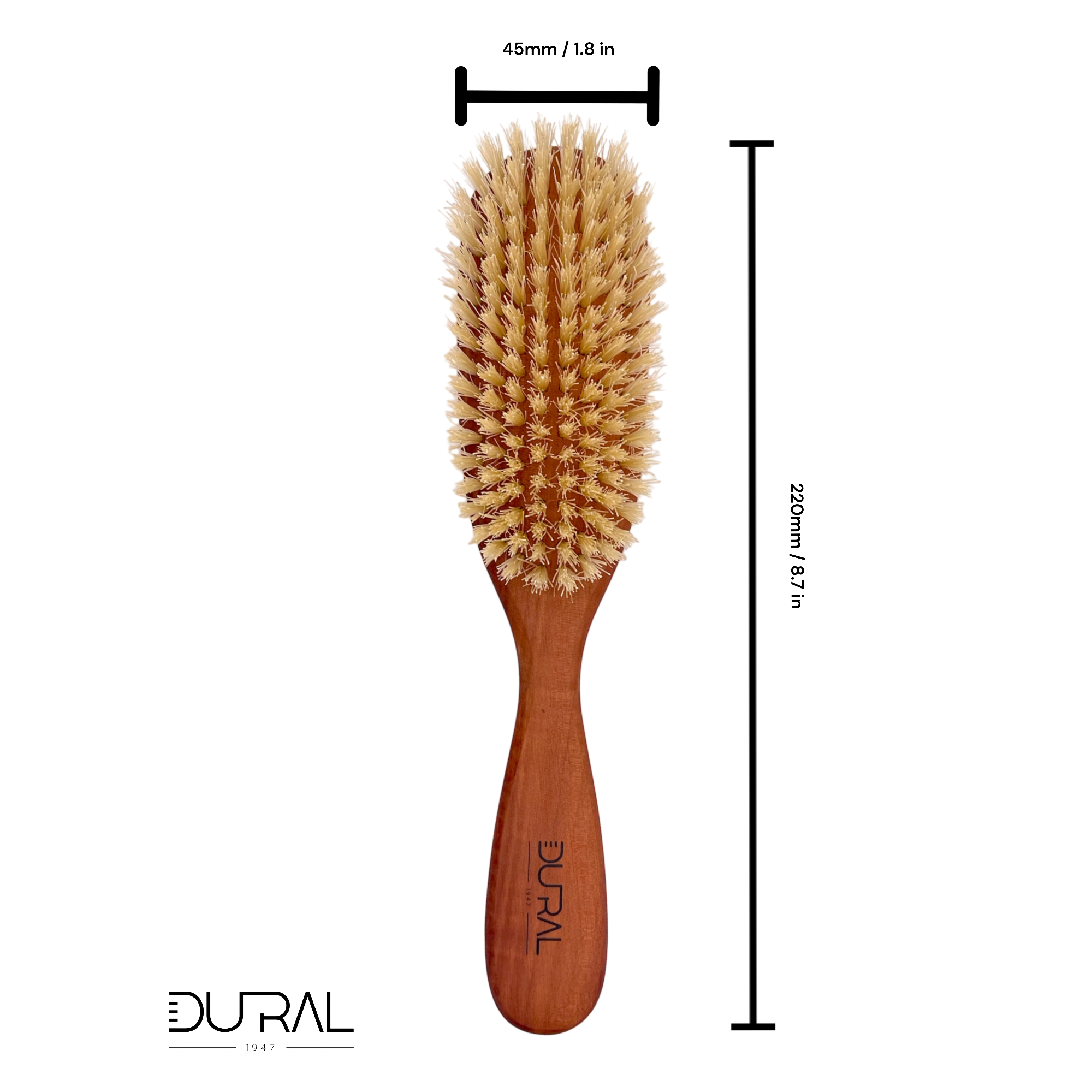 Dural Pear Wood big oval hair brush with natural bristles