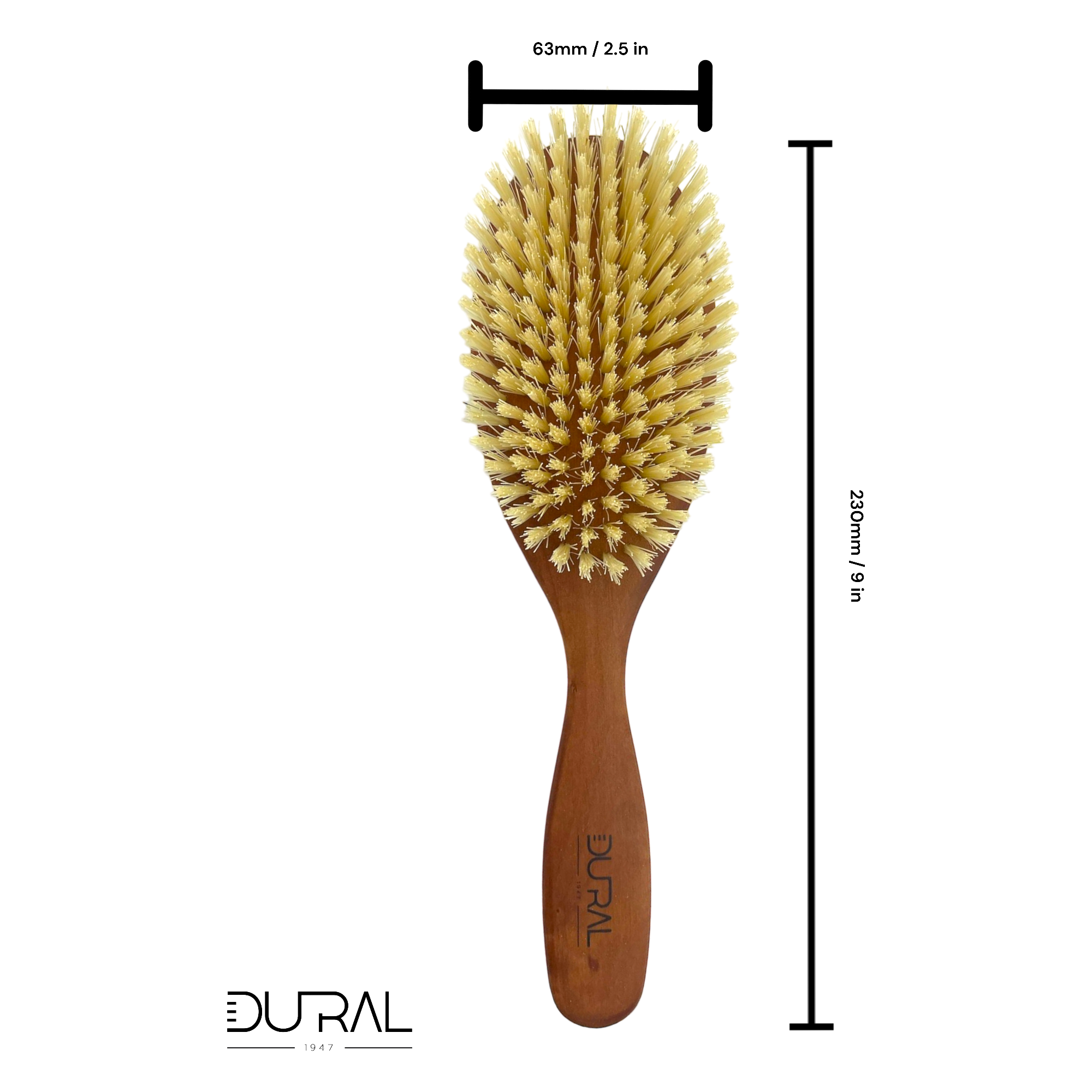 Dural Pear Wood hair brush with light natural bristles - 10 rows