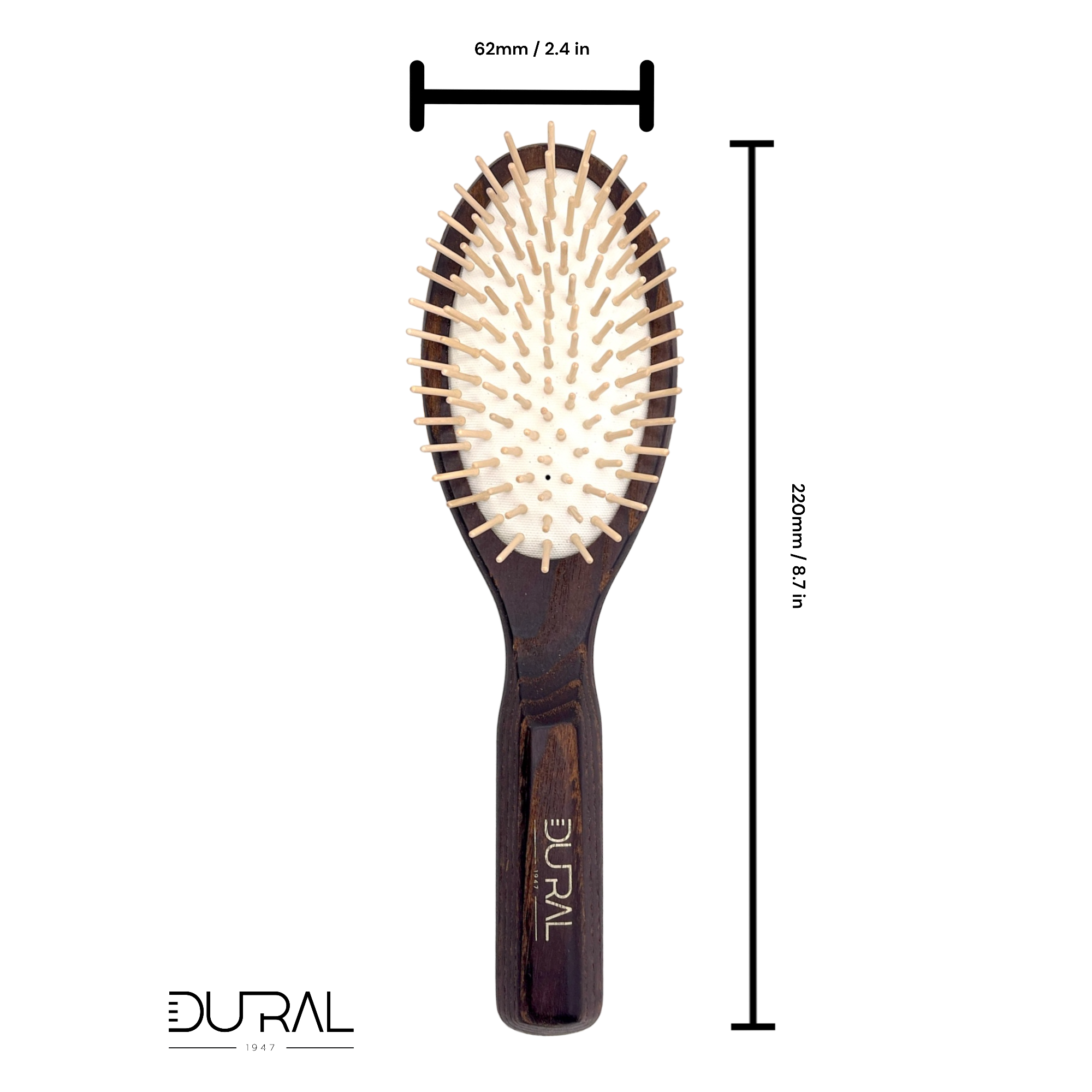 Dural Thermo-wood rubber cushion hair brush with wooden pins