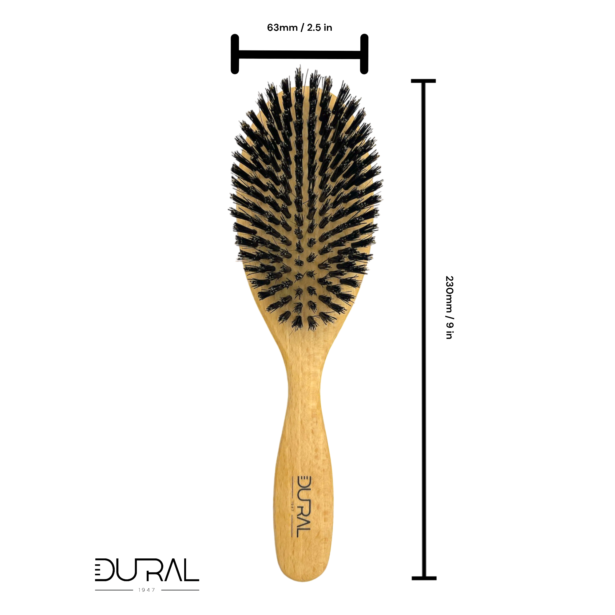 Dural Beech wood hair brush with pure boar bristles - 10 rows
