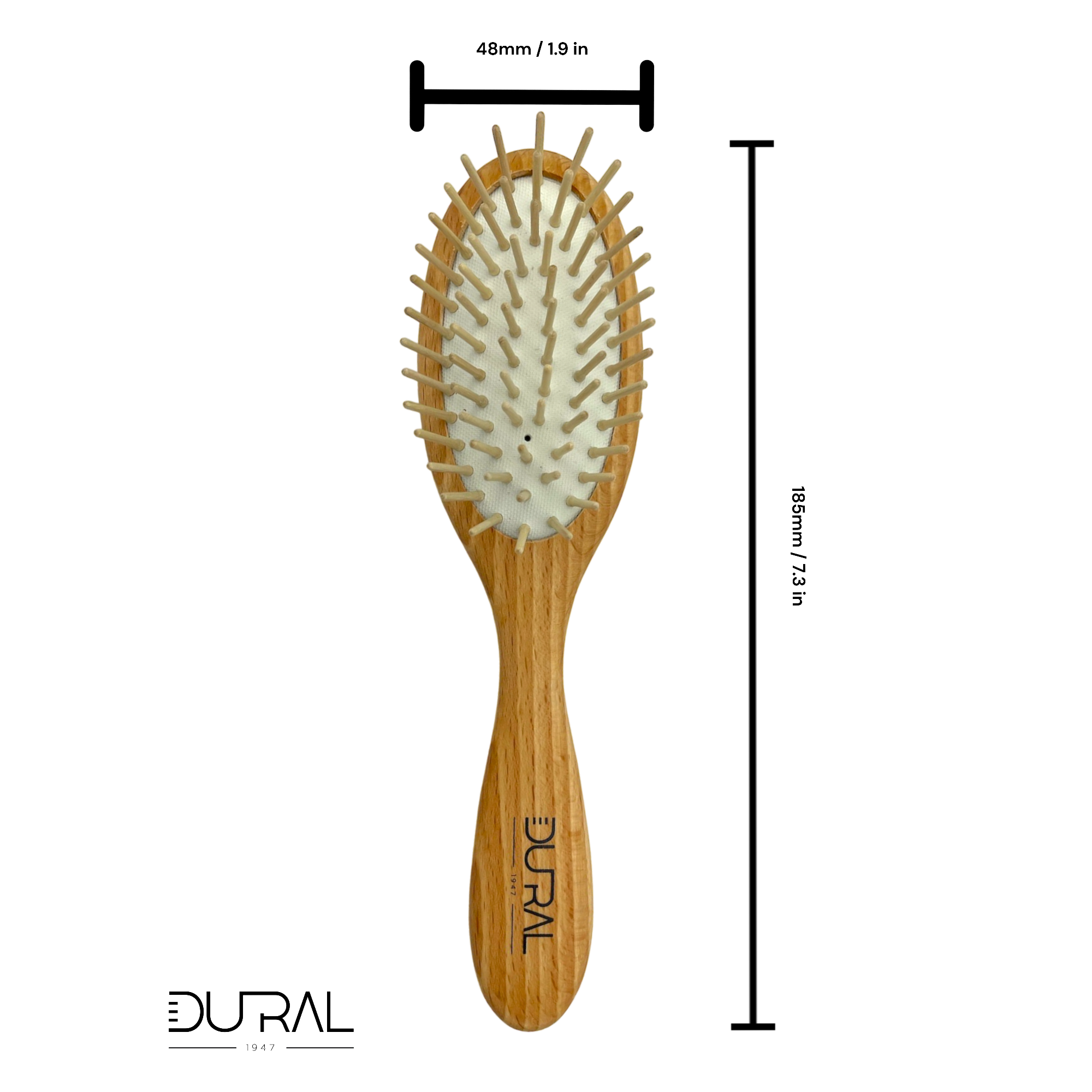 Dural Beech wood rubber cushion hair brush with wooden pins